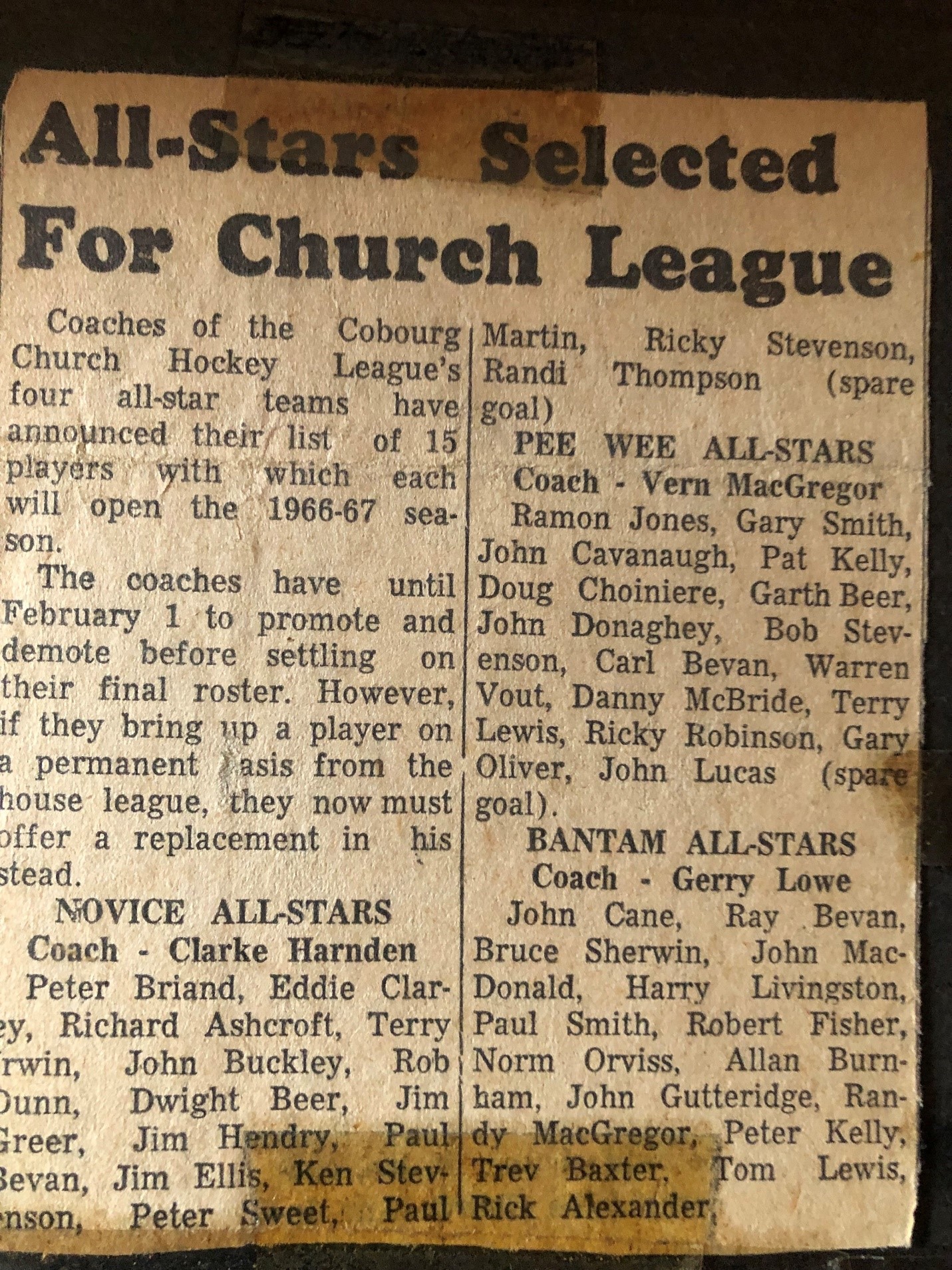 TL075-PeeWee All-Star selection