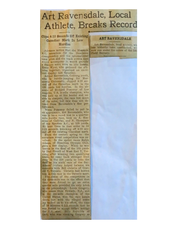 AR004-1931-08-13 Track and Field -Art Ravensdale -Marquette University