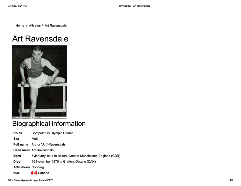 AR010-Art Ravensdale -Olympedia-1