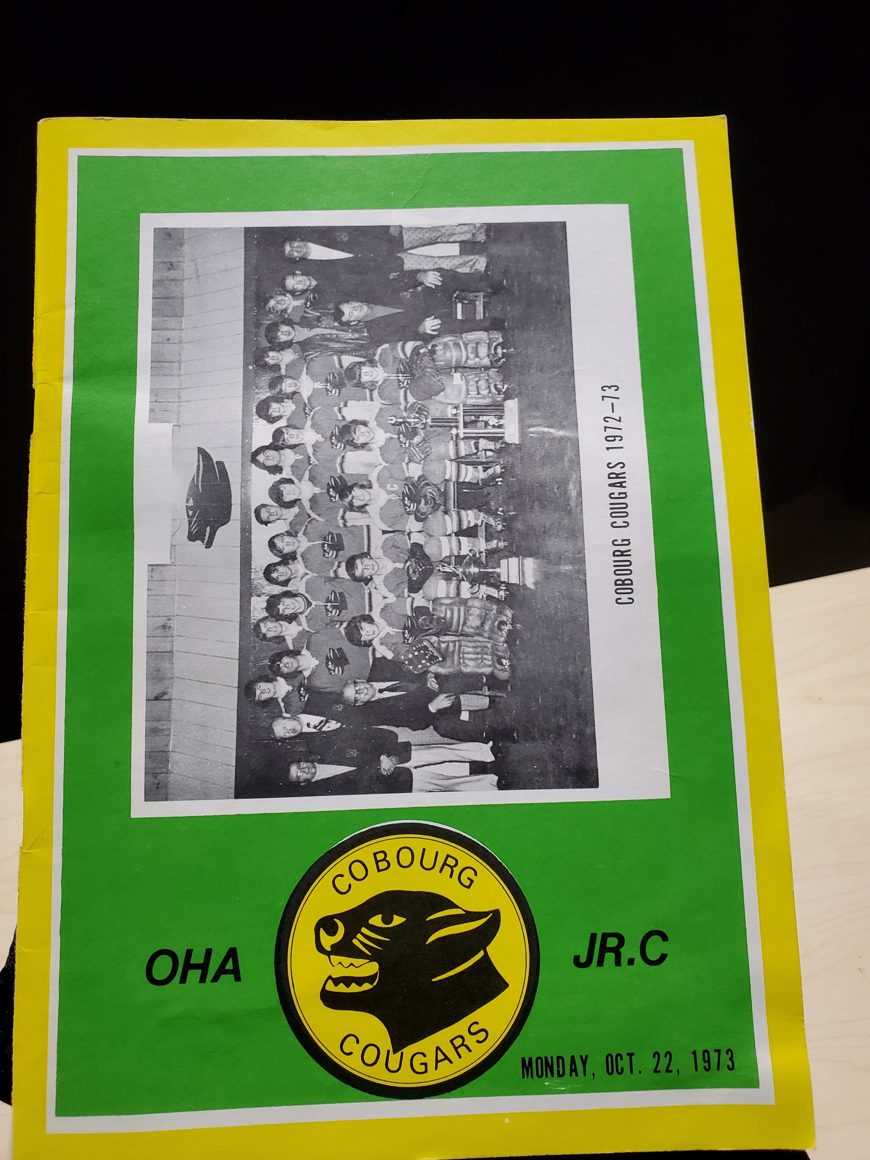 1973 Cobourg Cougar program Oct 22