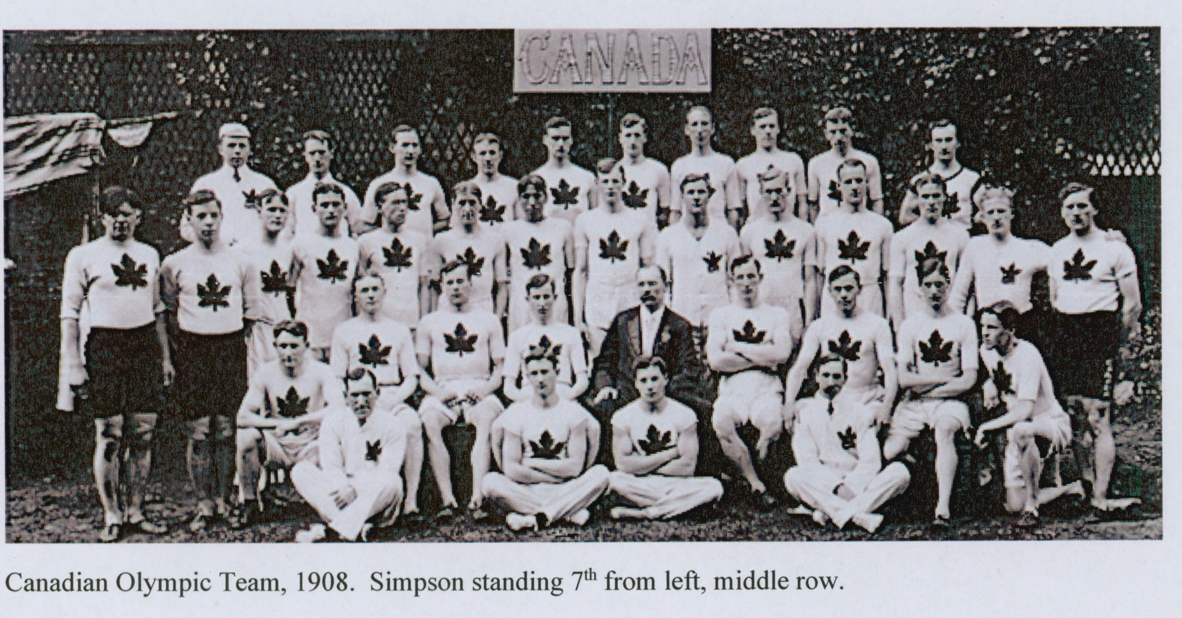1908 Fred Simpson photo w-Canadian Olympic team