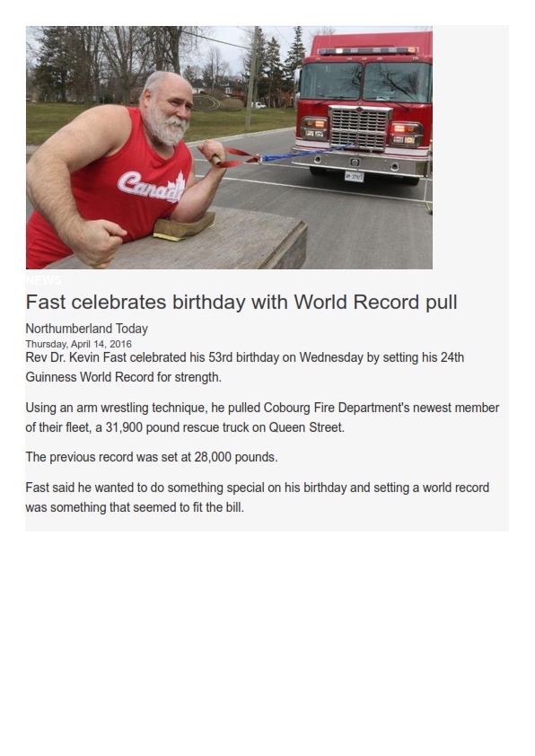 2016 Kevin Fast pulls 16 ton firetruck 24th GWR