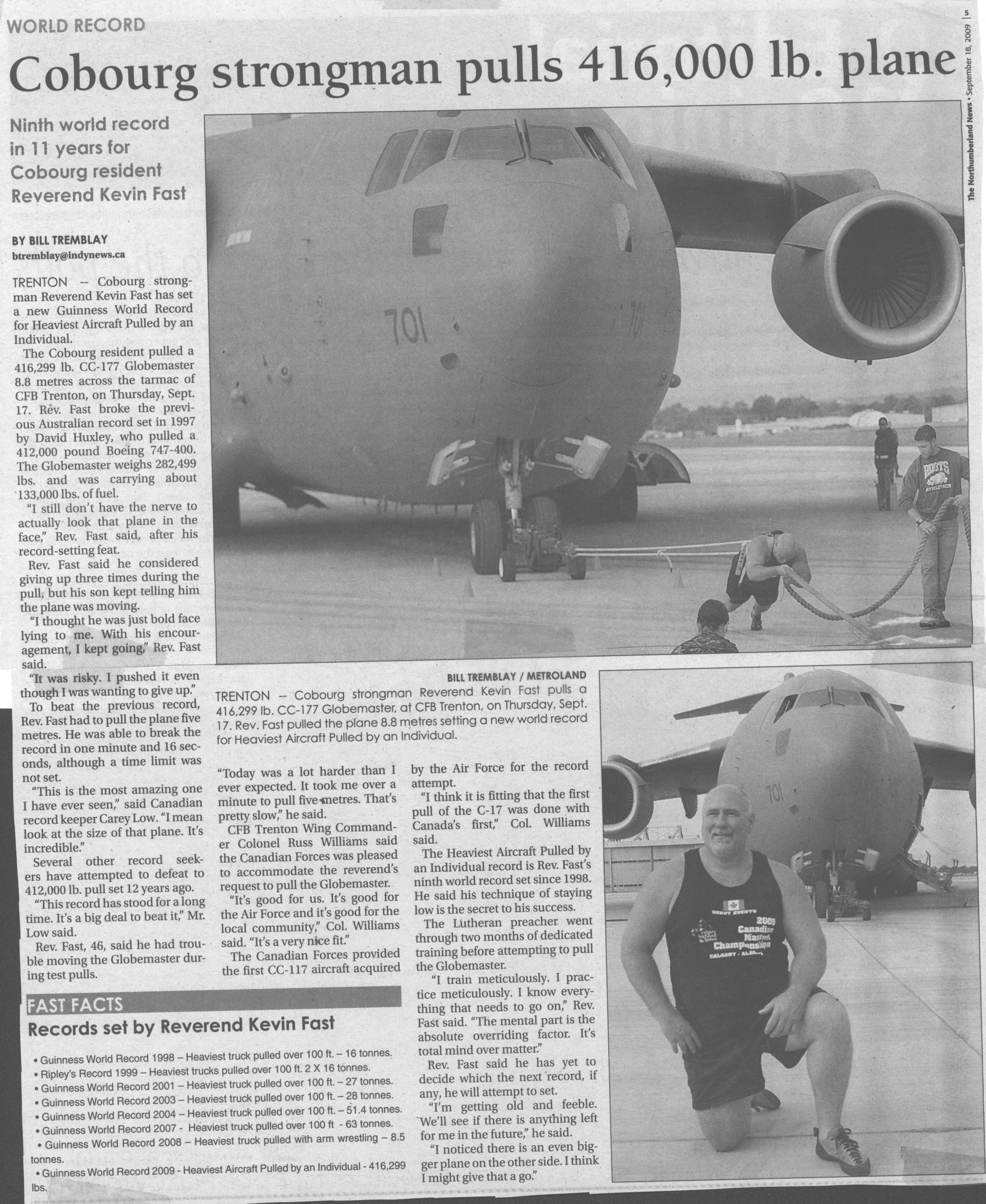 Kevin Fast pulling plane story