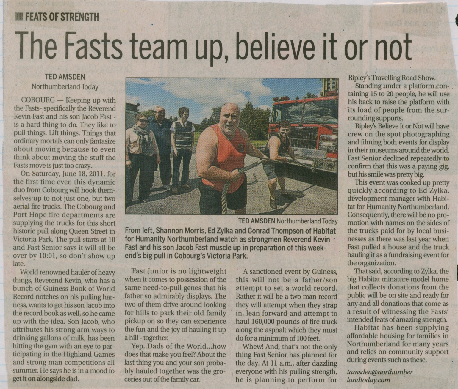 2011 Kevin Fast promoting 2 person firetruck pull