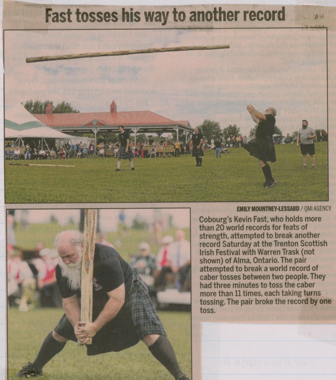 2014 Kevin Fast alternating 2 man caber toss in 3min