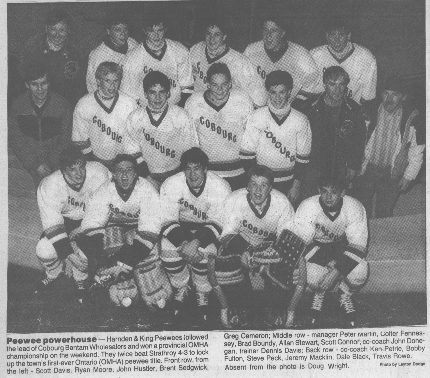 1989 Ken Petrie-Harnden & King Peewees OMHA champs