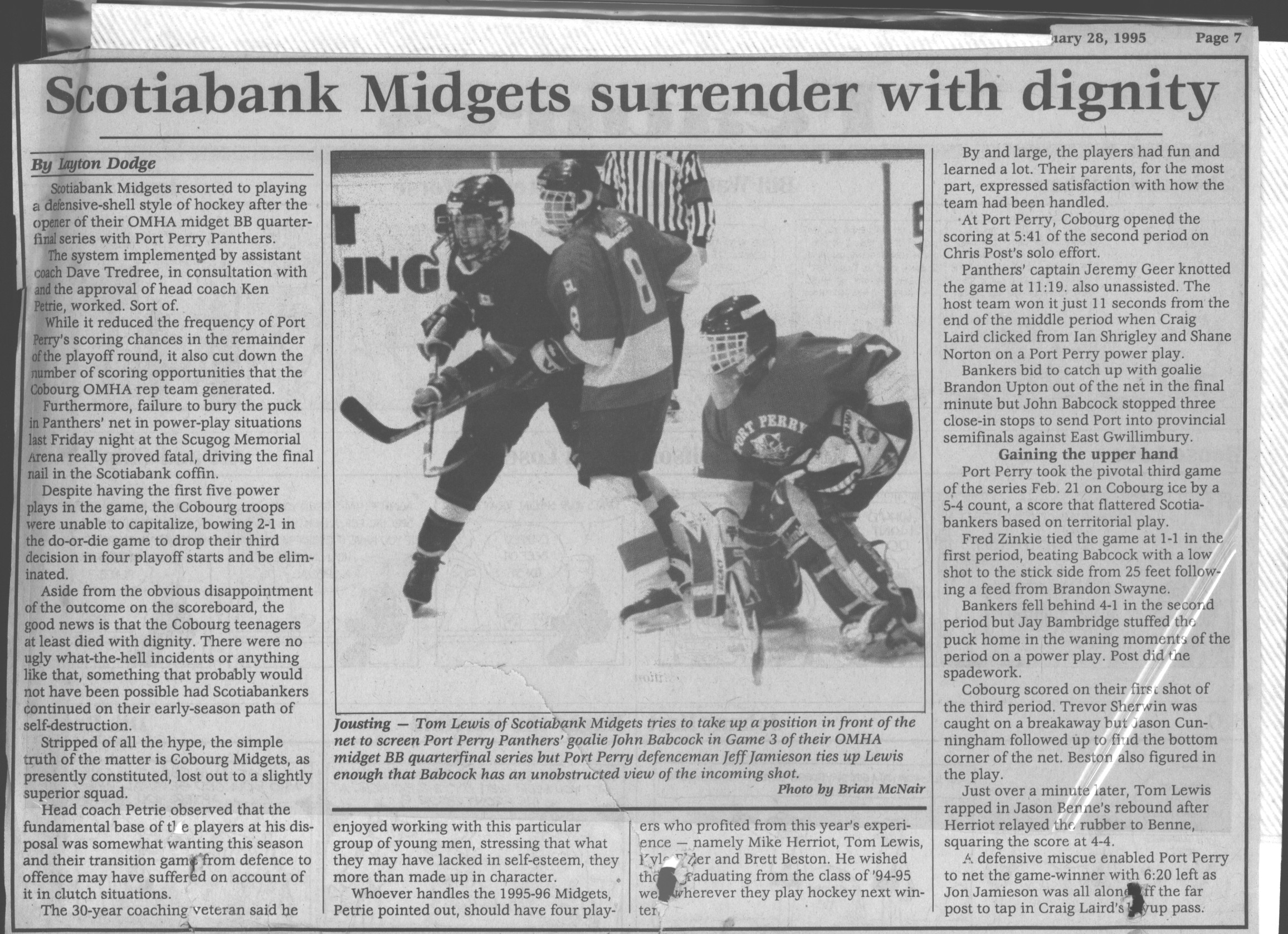 1995 Ken Petrie, Dave Tredree coach Scotia bank Midgets