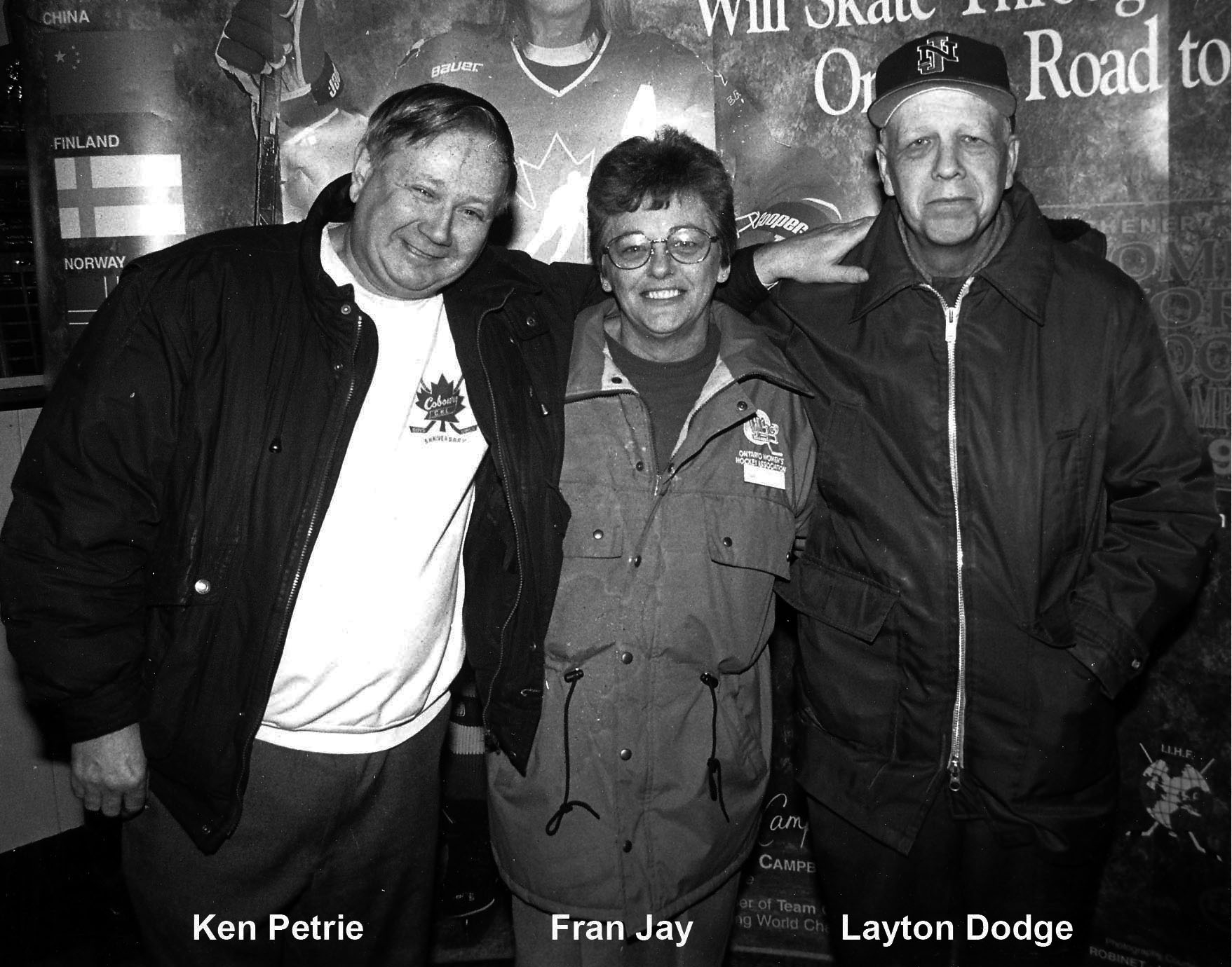 1996 CCHL photo Ken Petrie, Fran Jay, Layton Dodge