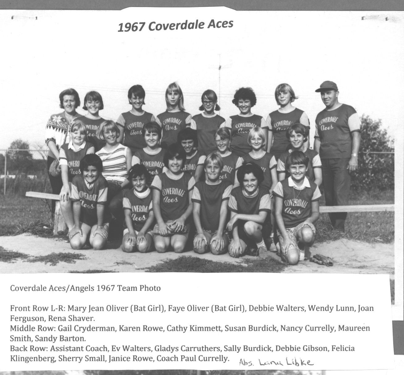 1967 Coverdale Aces Women's Fastball Team Photos