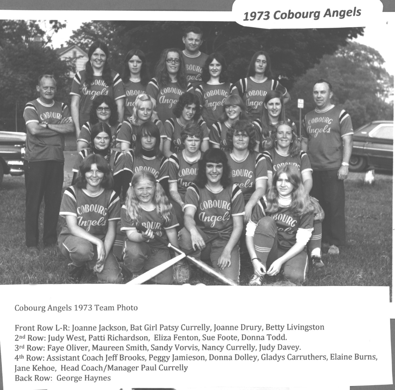 1973 Cobourg Angels Women's Fastball Team photos