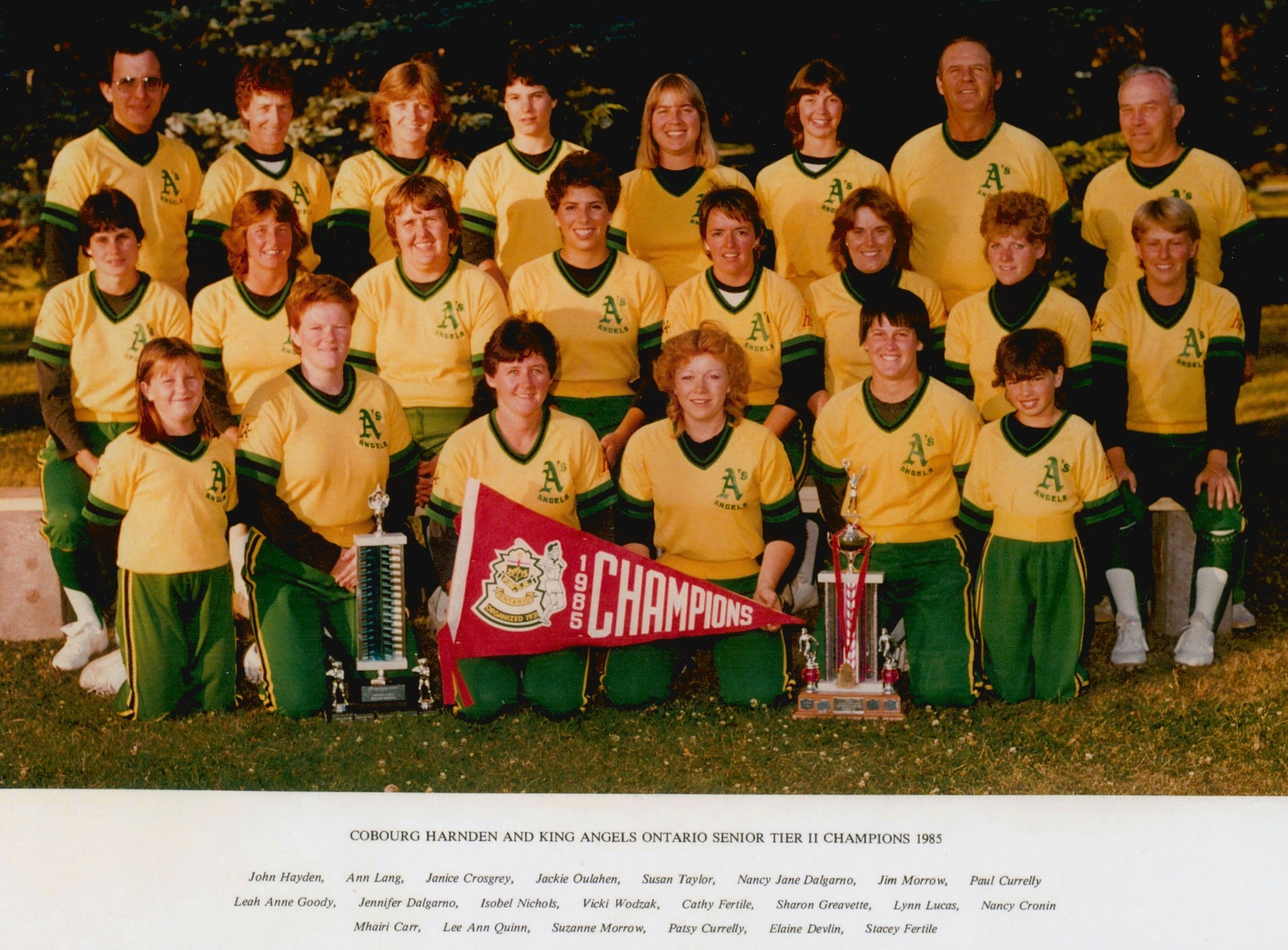1985 Cobourg Angels Women's Fastball team photos