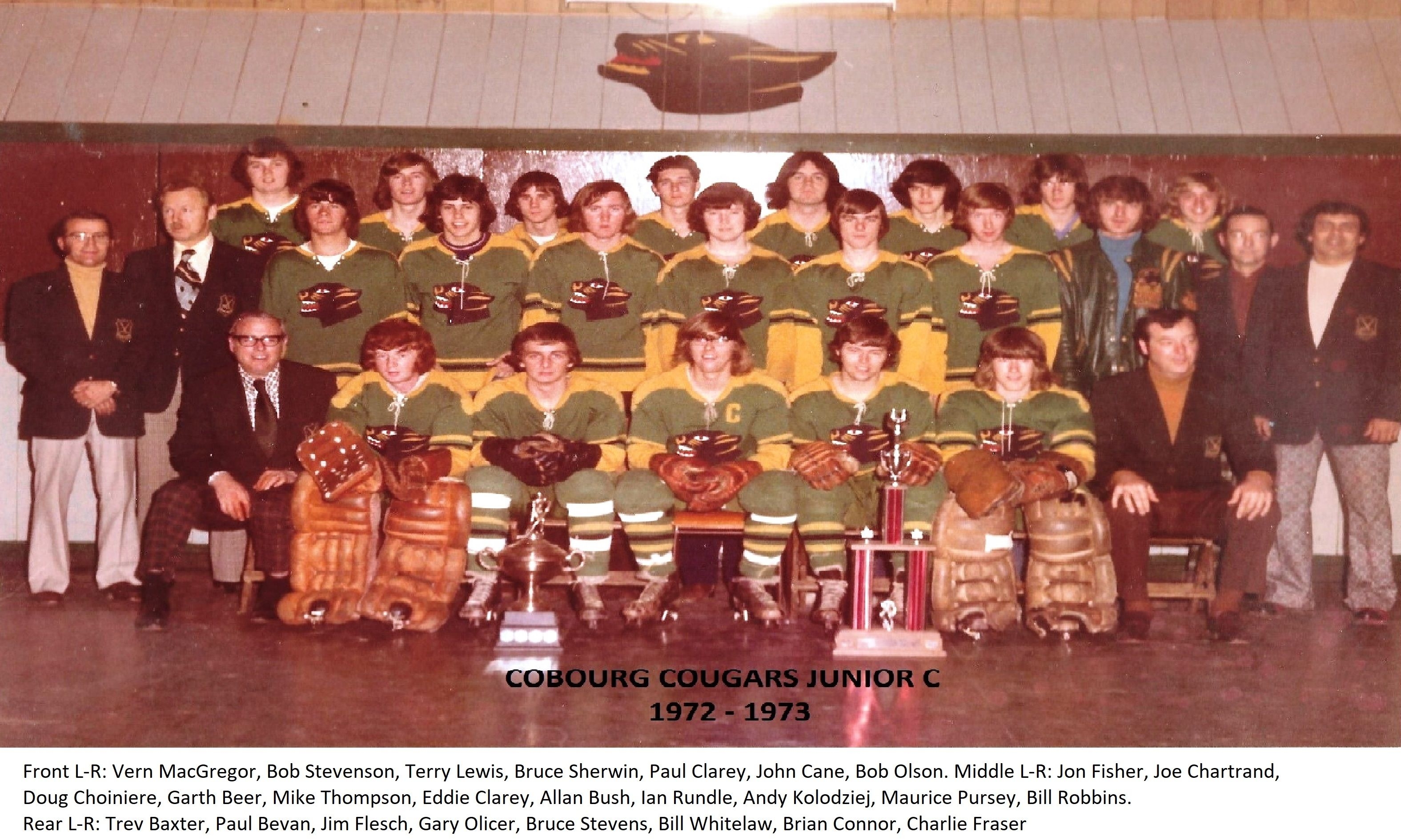 1972-73 Cobourg Cougars hockey team photo- Junior C