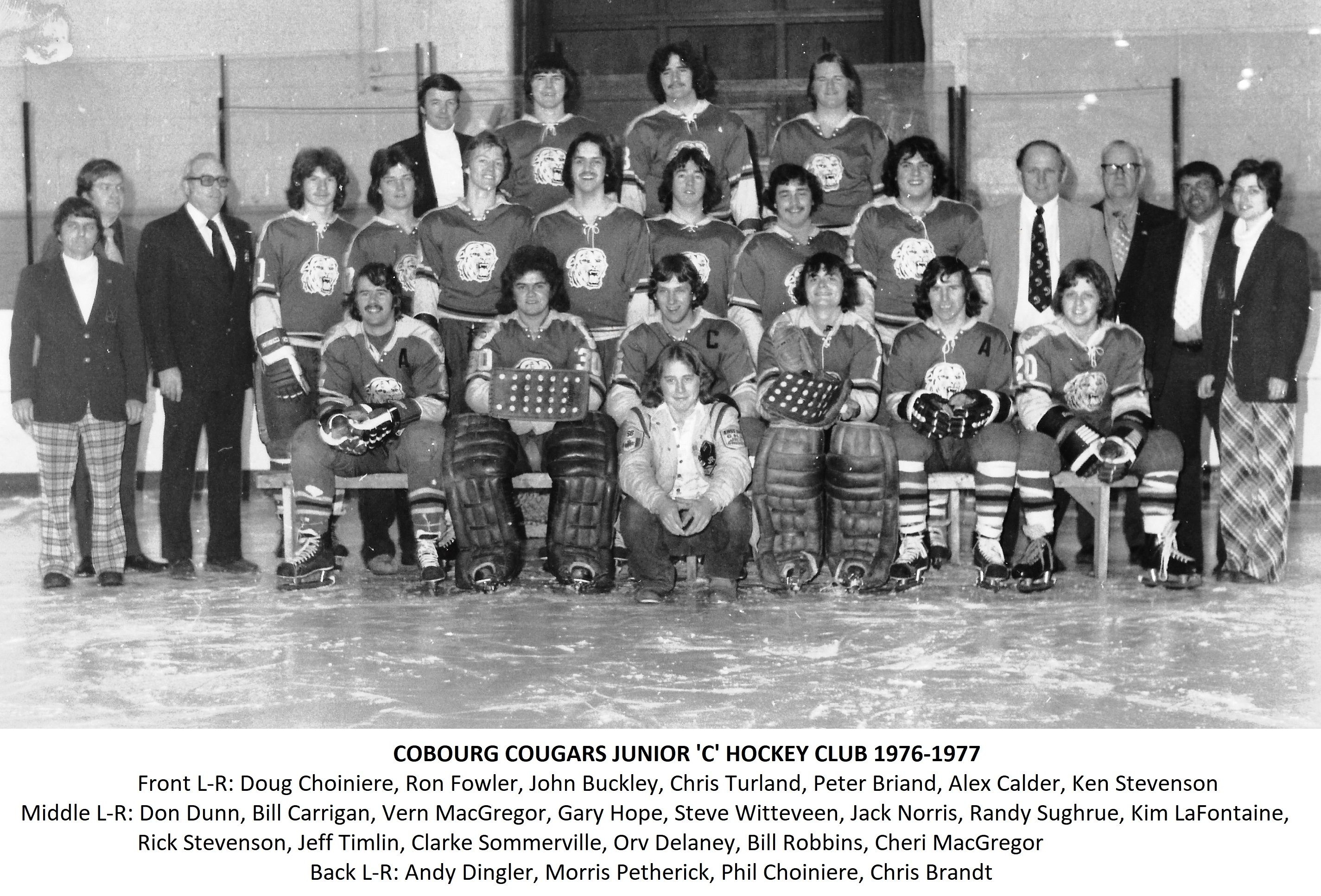 1976-77 Cobourg Cougars hockey team photo- junior C