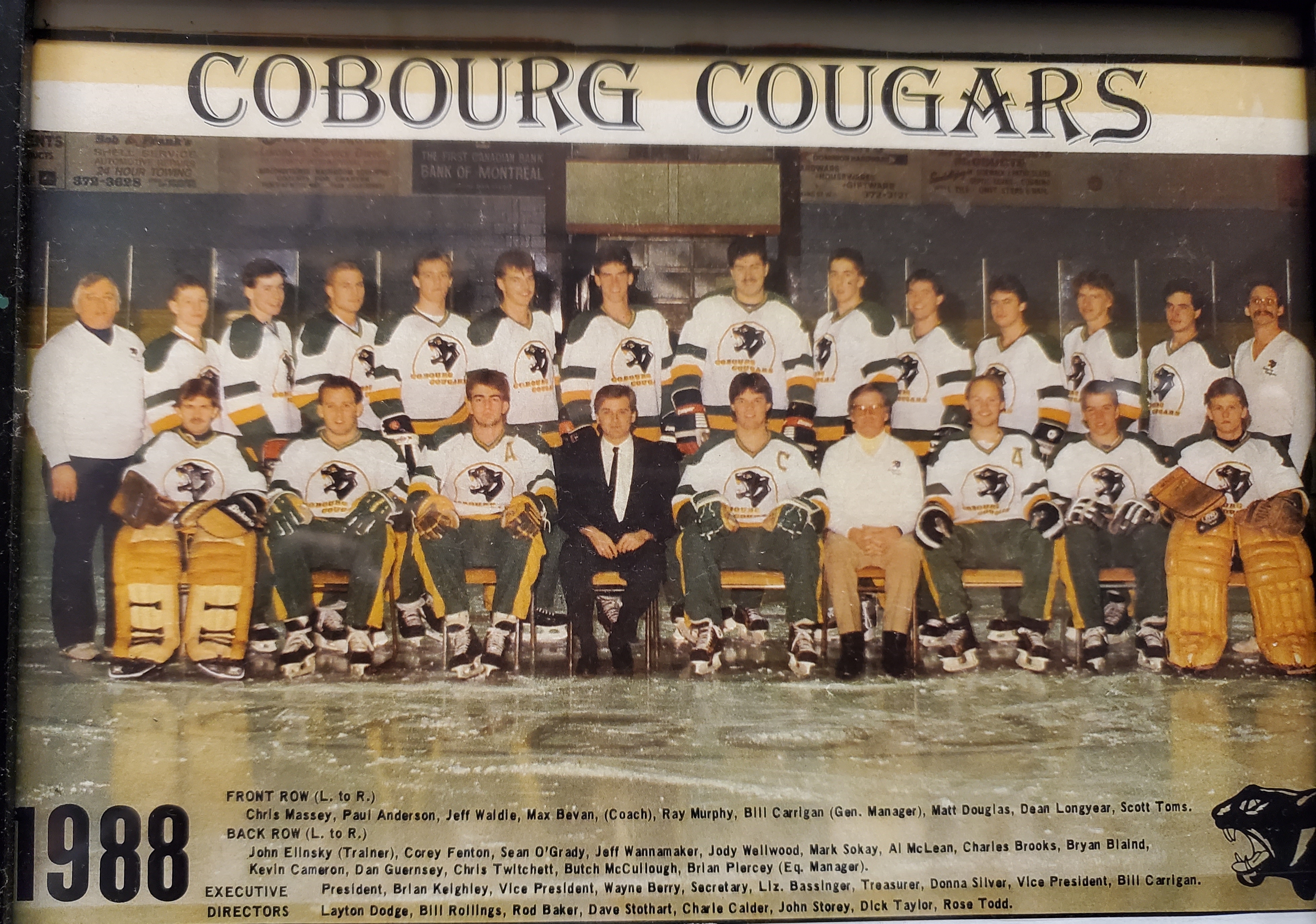 1988 Cobourg Cougars hockey team photo- Junior C