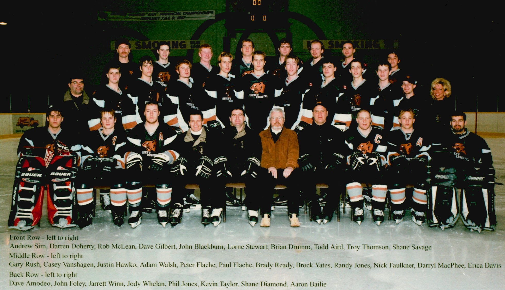 1999 Cobourg Cougars hockey team photo- Junior A