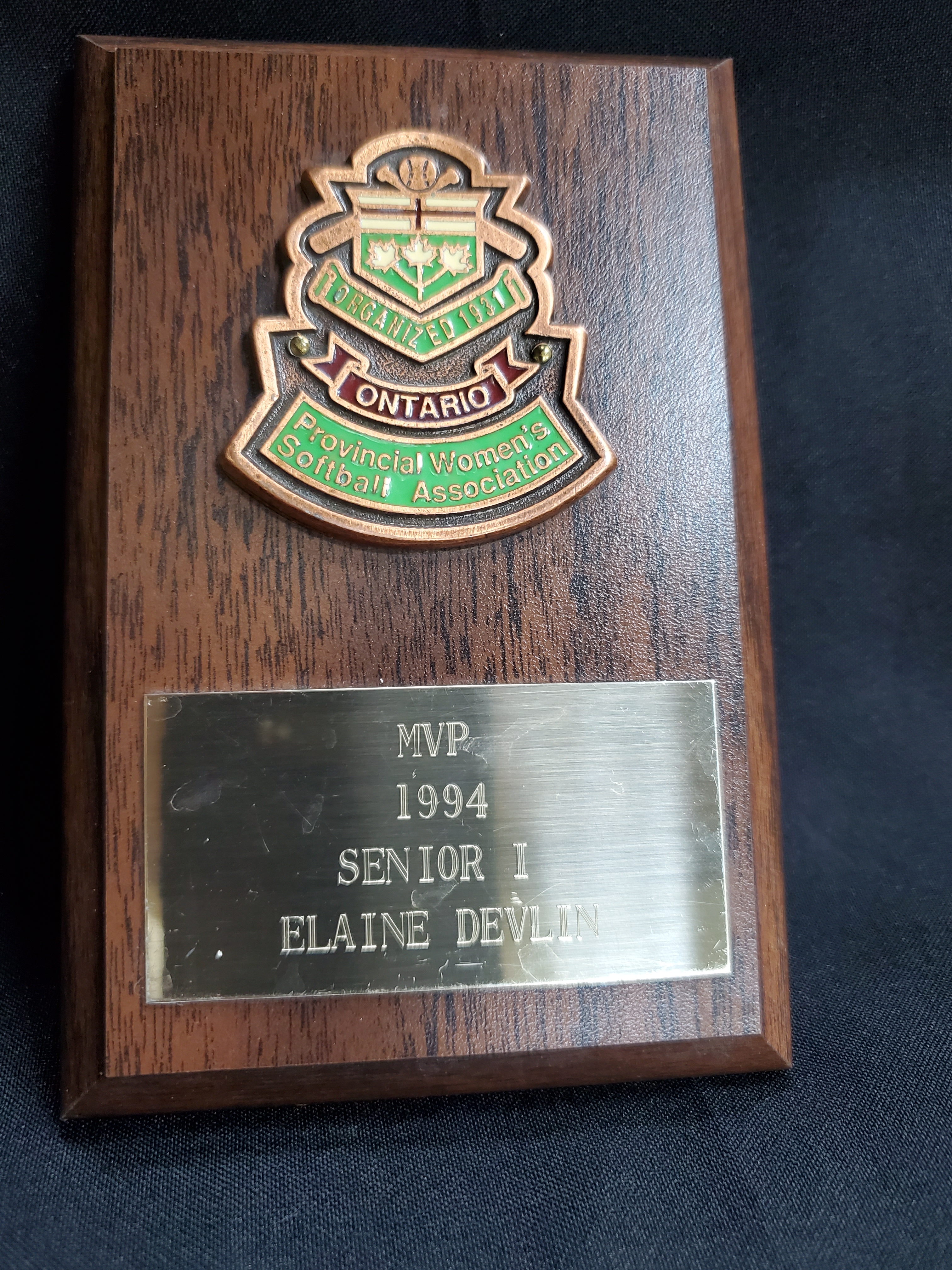 Elaine Devlin Plaque