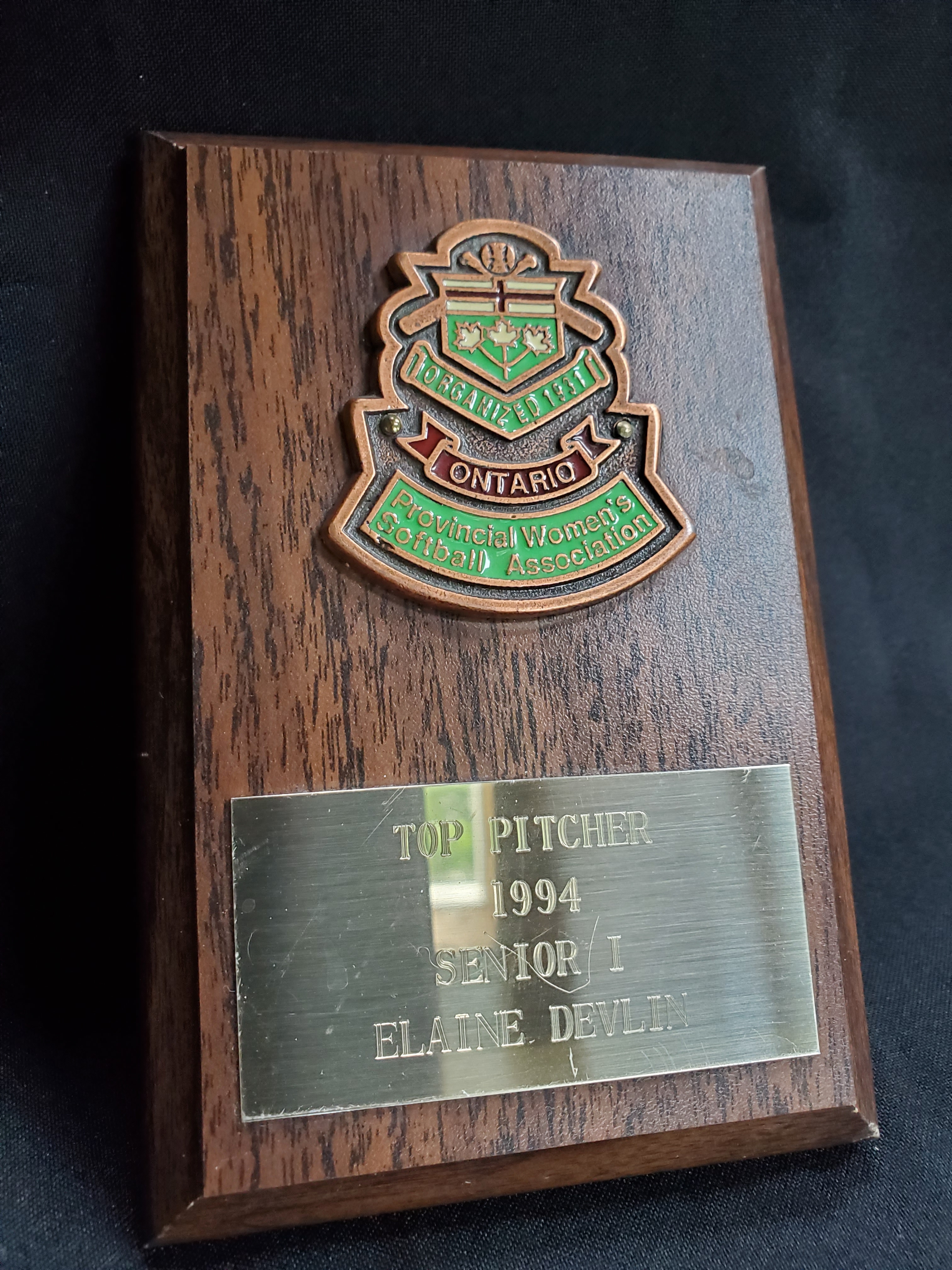 Elaine Devlin Plaque