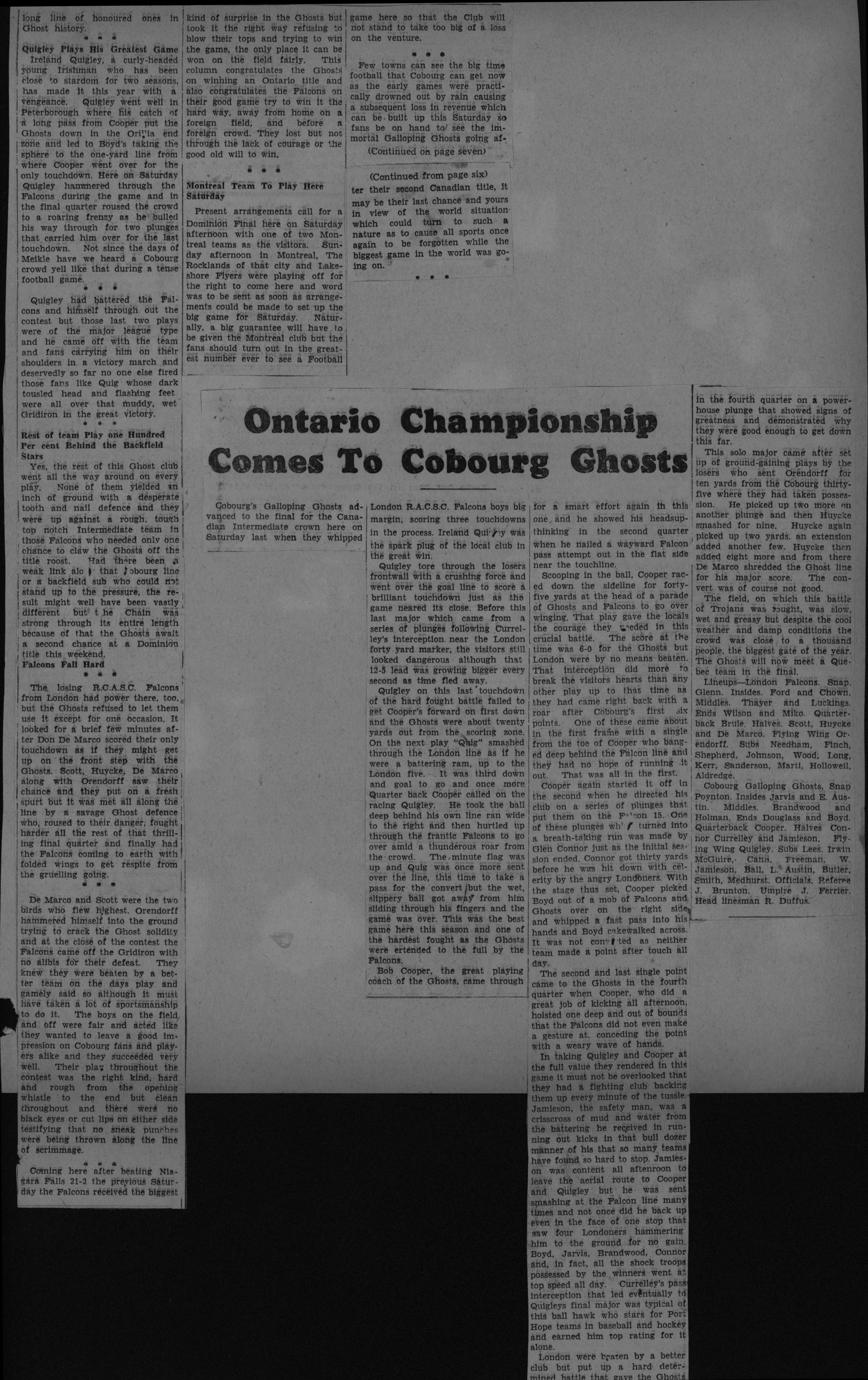 Football -Galloping Ghosts -1948 -B11-Playoffs