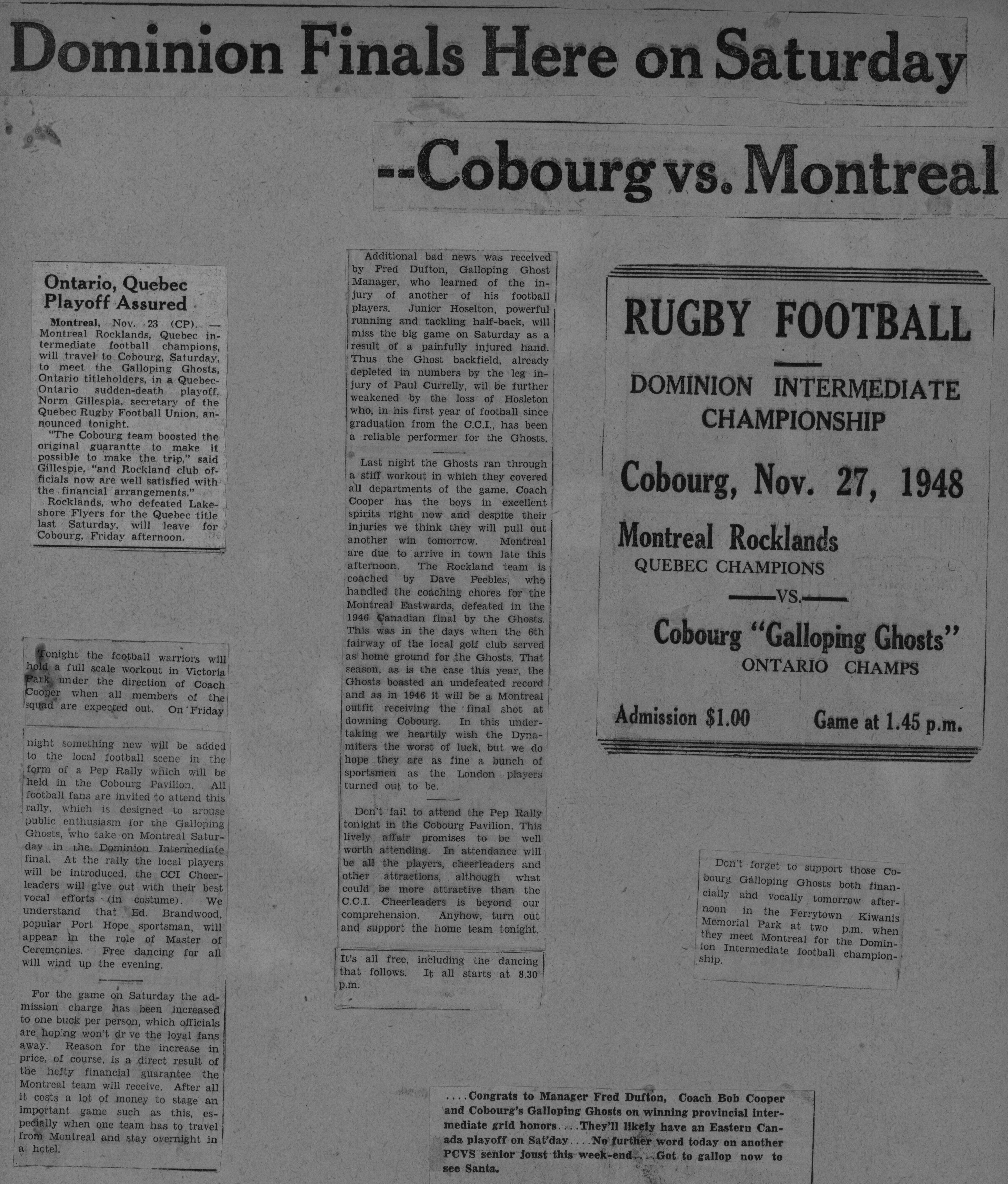 Football -Galloping Ghosts -1948 -B12-Playoffs