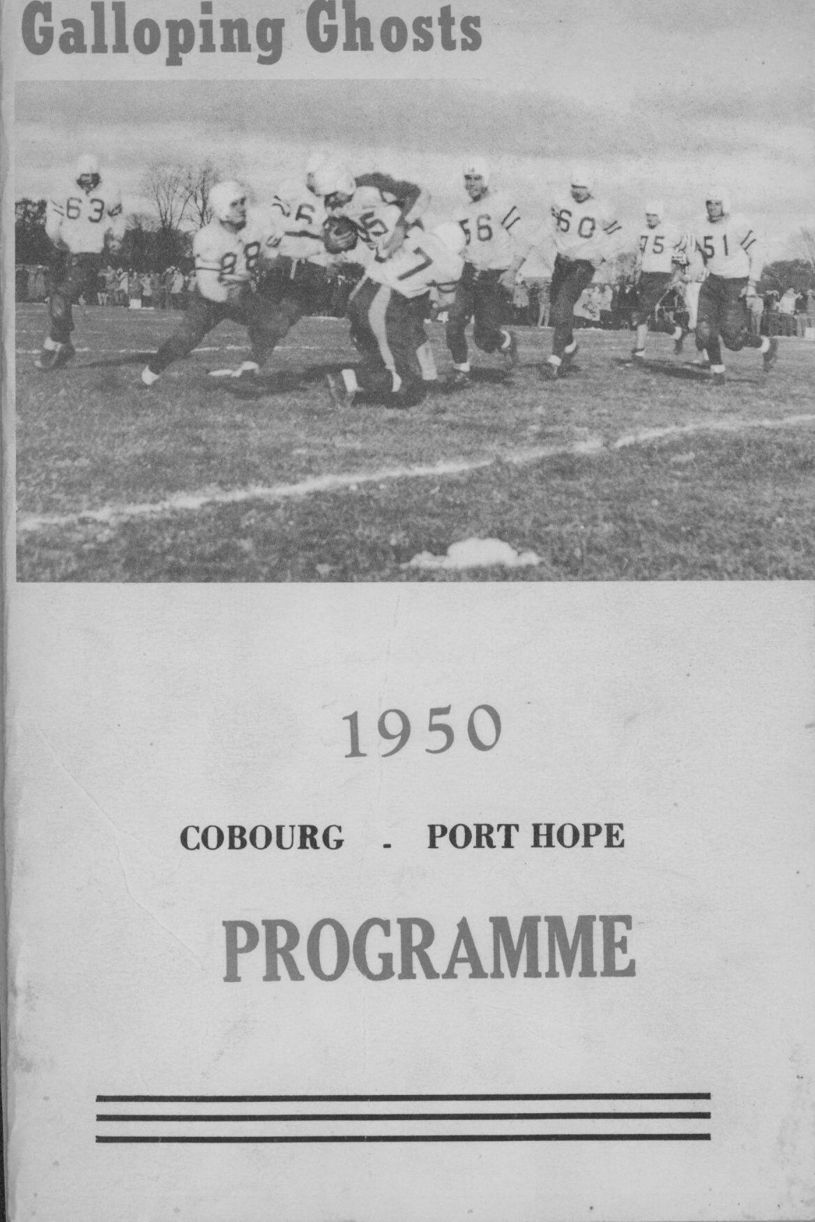 Football -Galloping Ghosts -1950 -P01-program | Cobourg and District ...