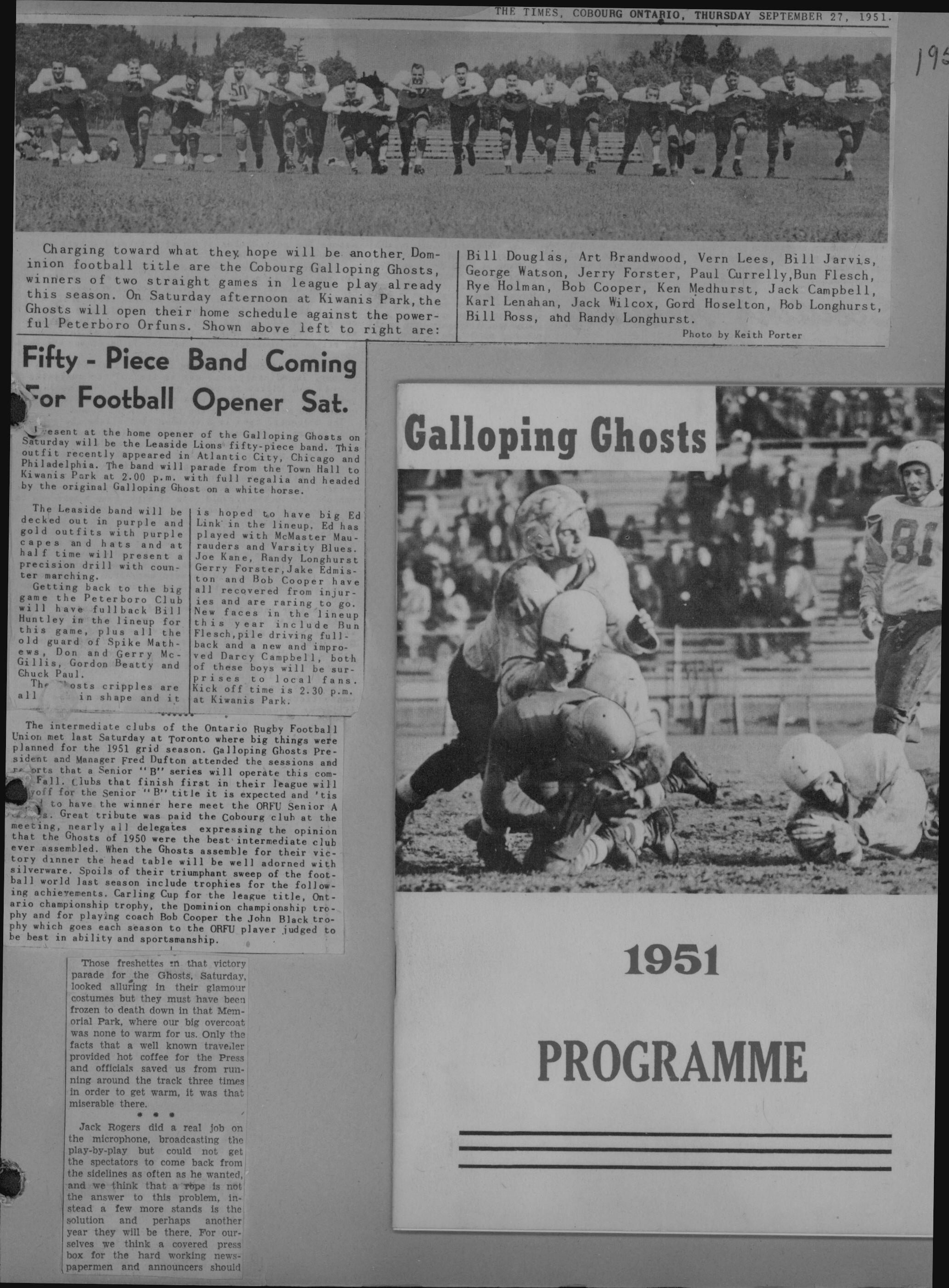 Football -Galloping Ghosts -1951 -A01-season