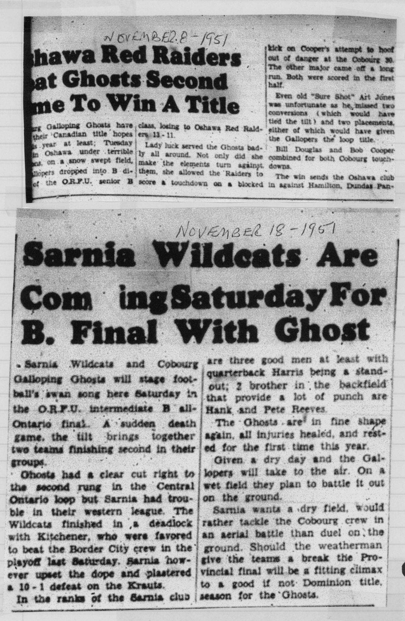 Football -Galloping Ghosts -1951 -B02-playoffs