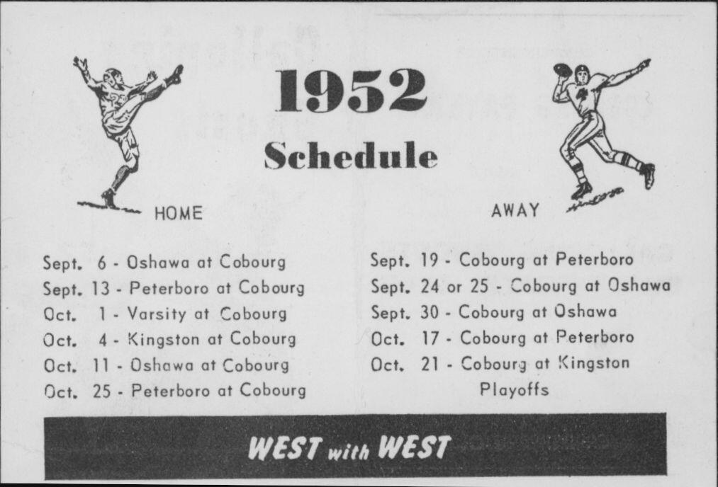 Football -Galloping Ghosts -1951 -P01-season schedule