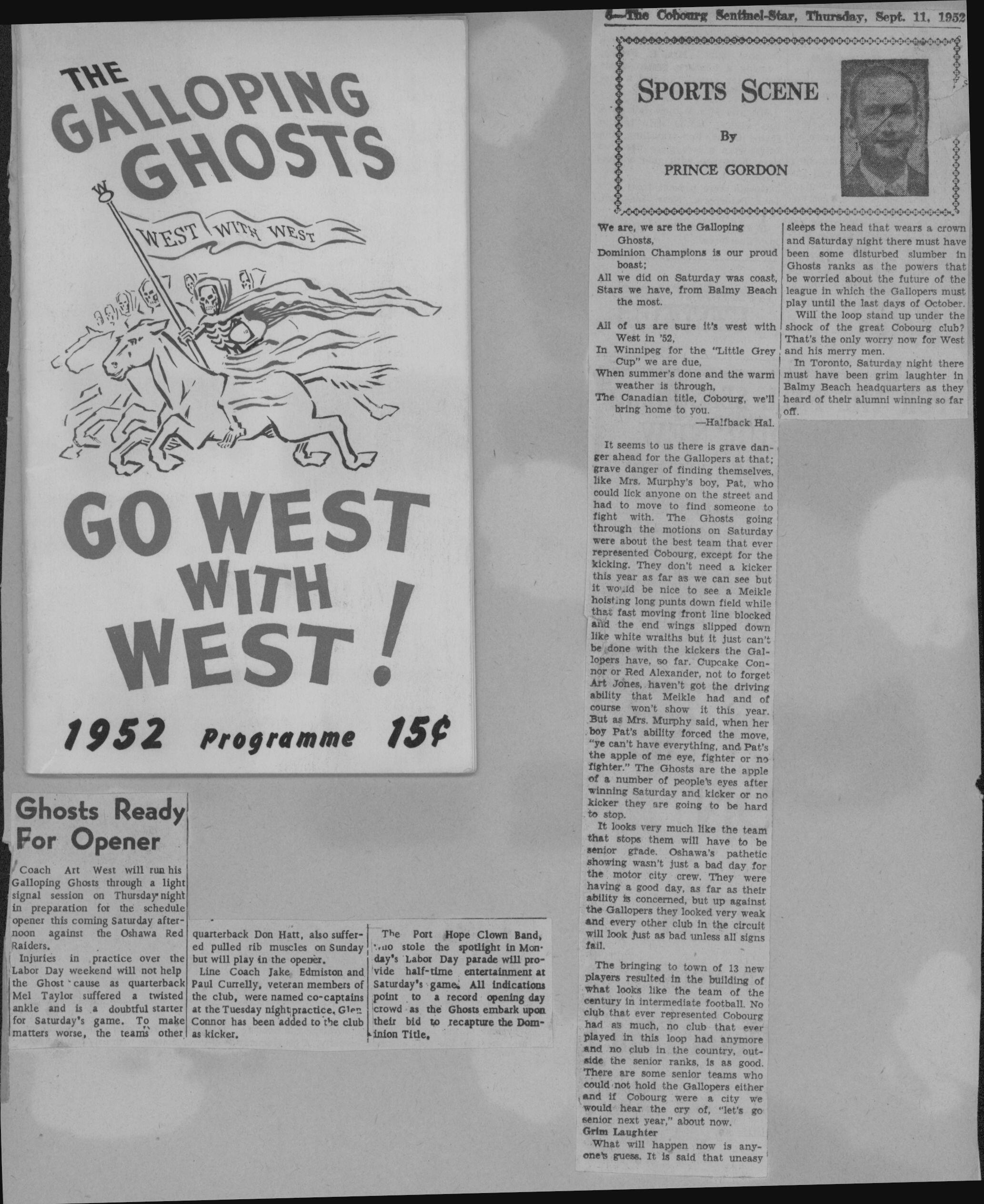 Football -Galloping Ghosts -1952 -A17-season