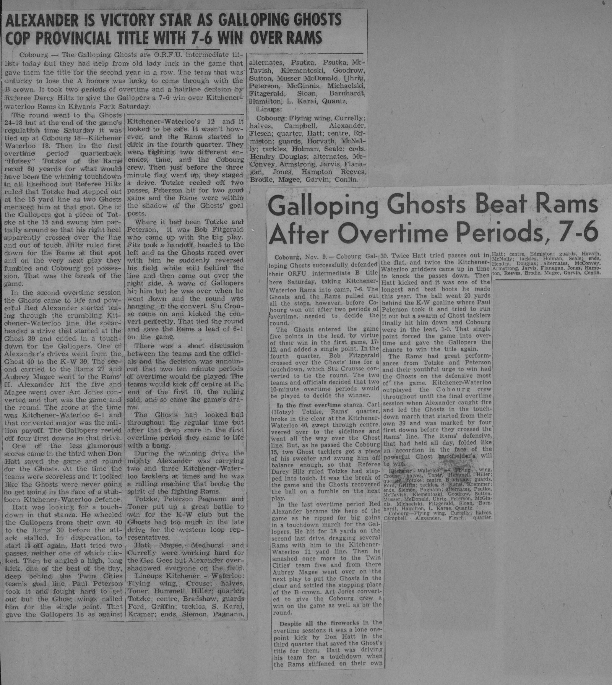 Football -Galloping Ghosts -1952 -B03-playoffs