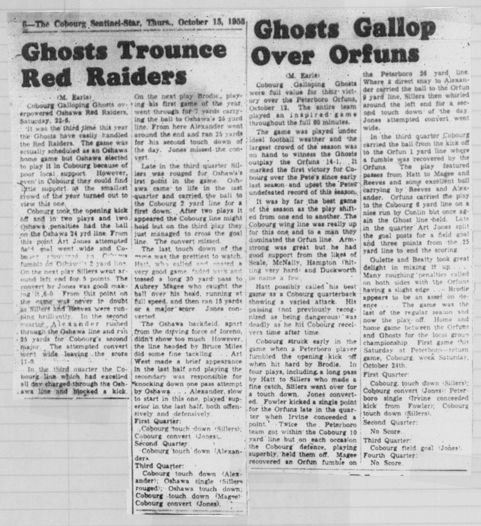 Football -Galloping Ghosts -1953 -A06-season