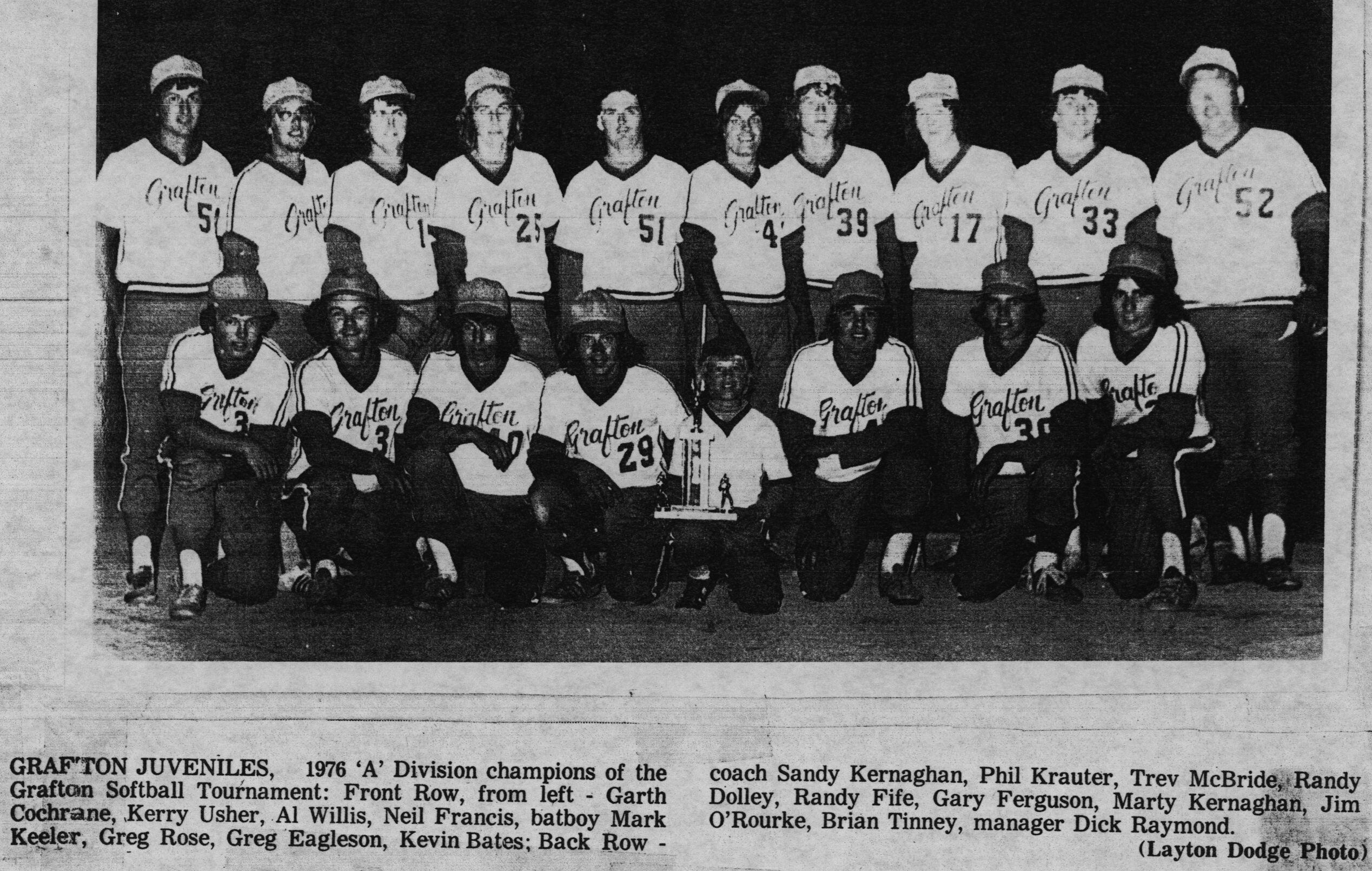 Softball -Grafton Tournament -1976 -Mens-Champs-Grafton Juveniles 2