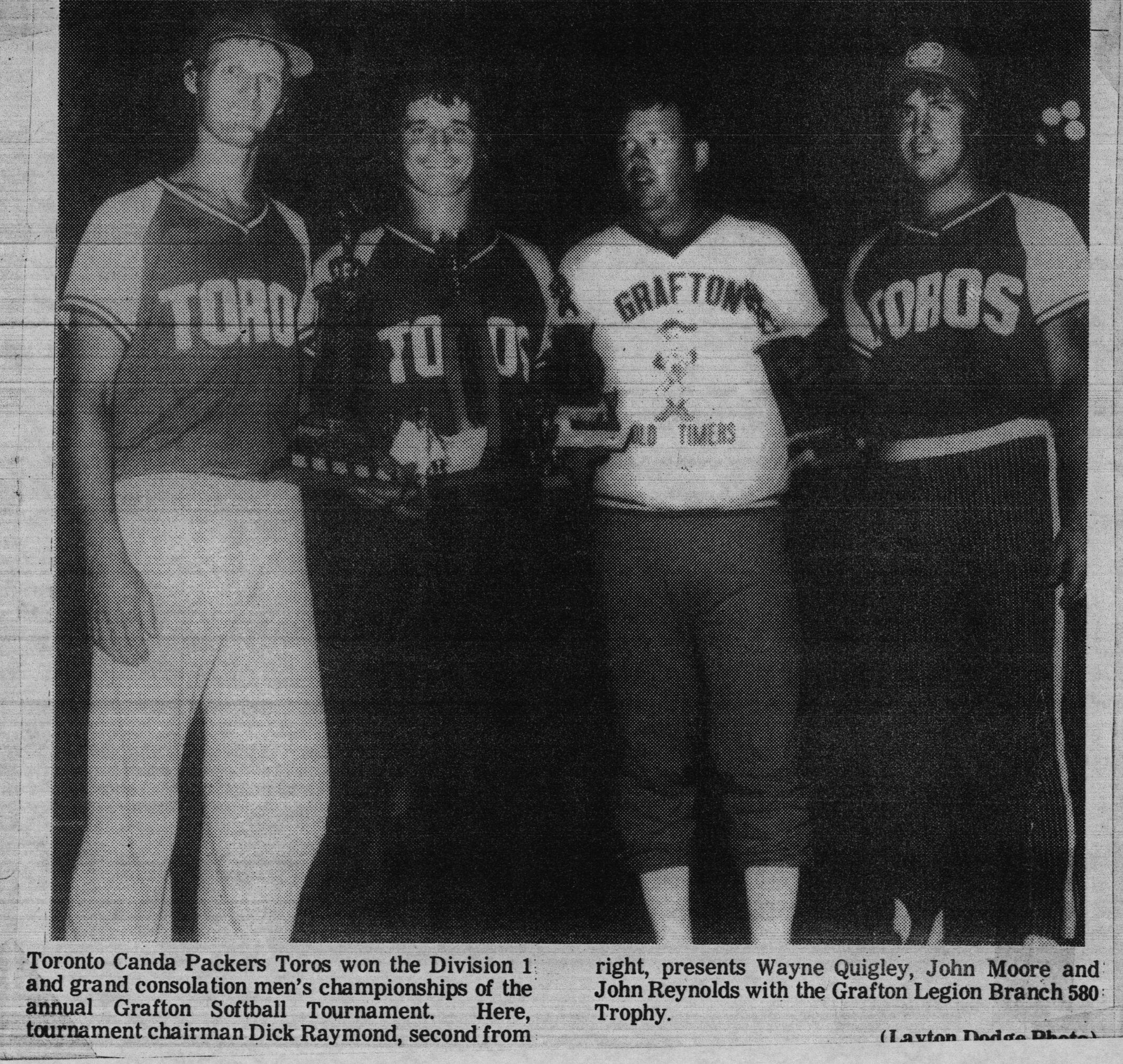 Softball -Grafton Tournament -1978 -Mens-Div 1 Consolation Champs-Toronto Toros