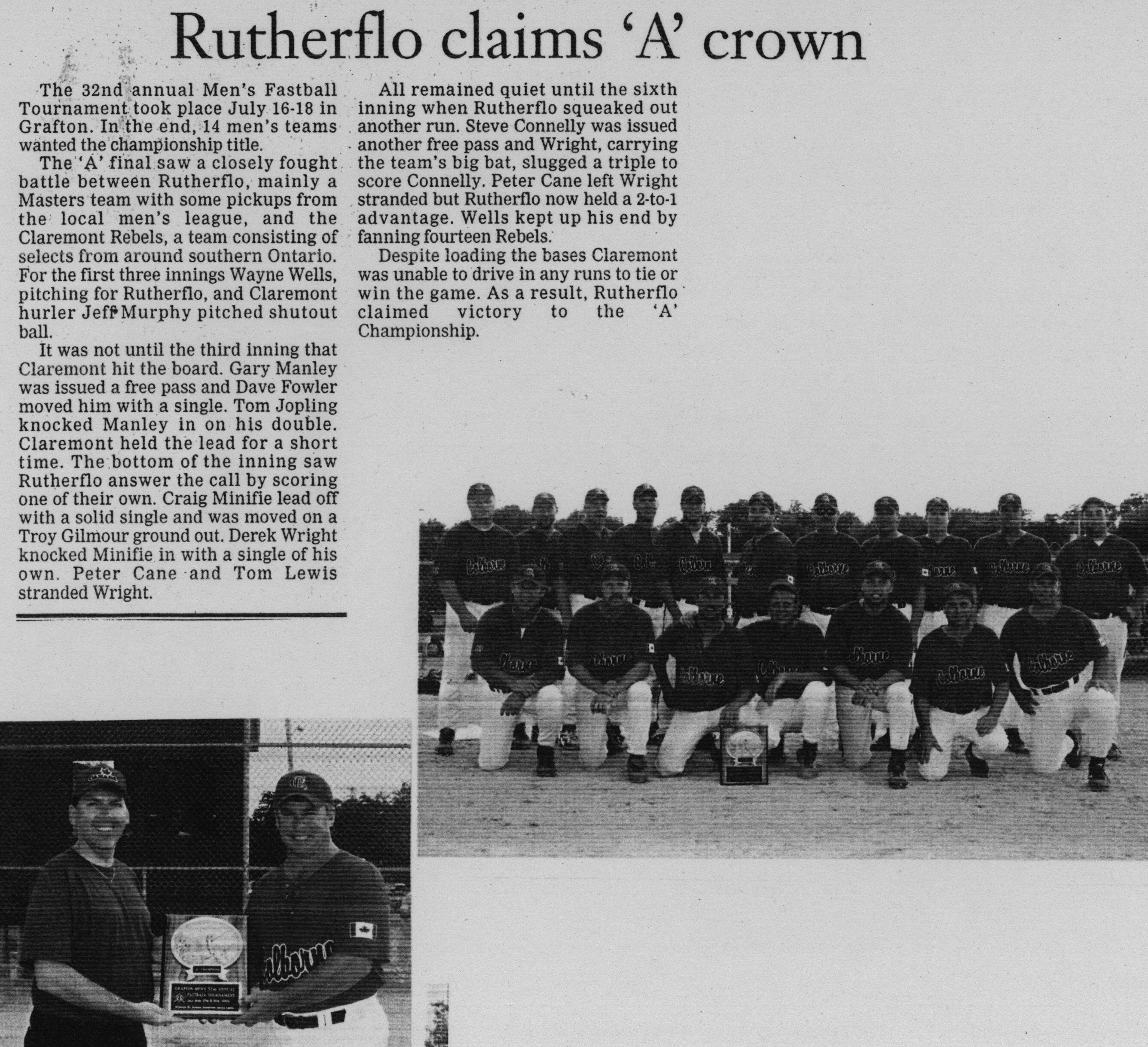 Softball -Grafton Tournament -2004 -Mens-Summary and A Champs-Rutherflo