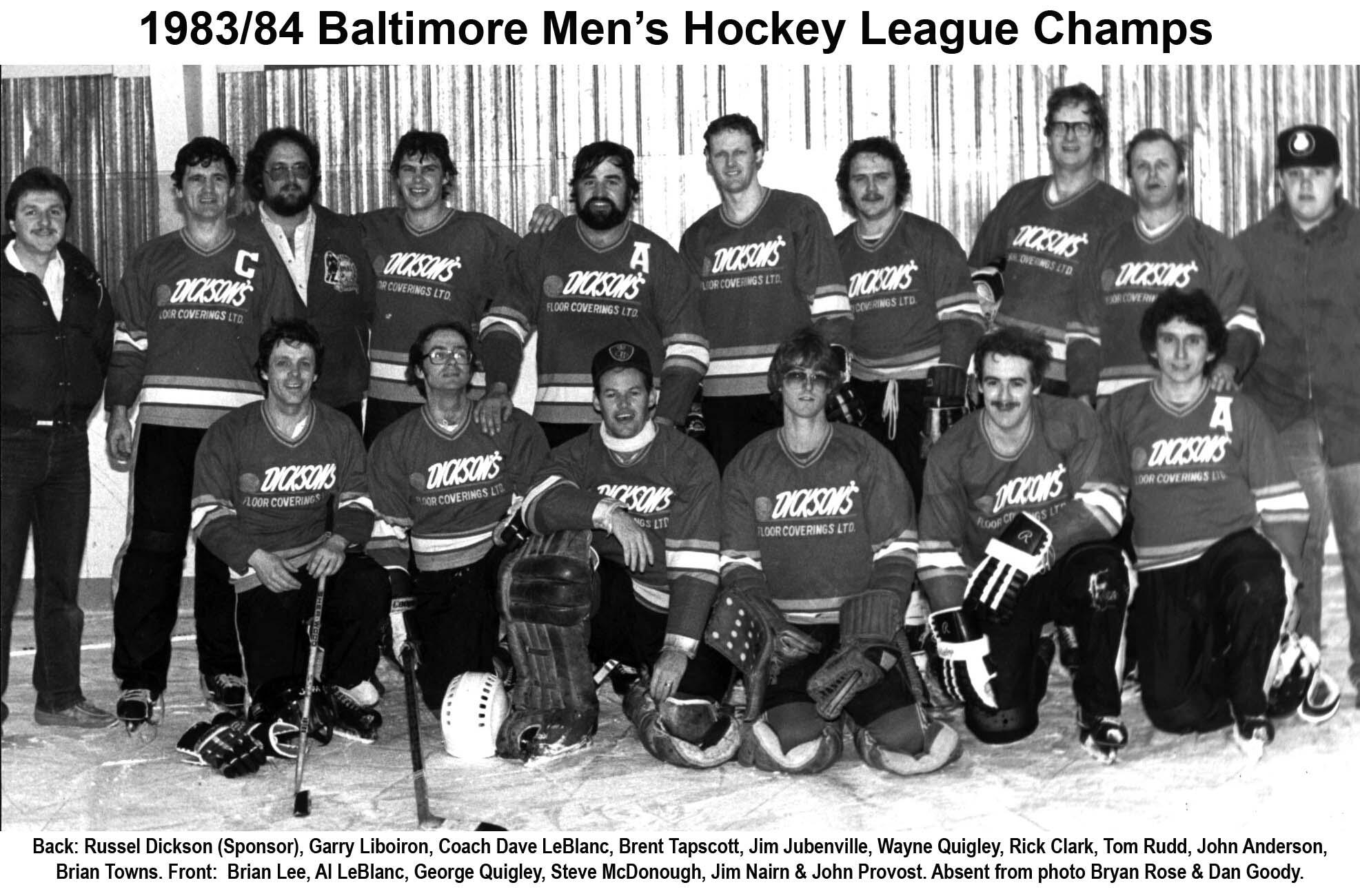 04JJ 1983-84 Baltimore Men's Hockey League | Cobourg and District ...