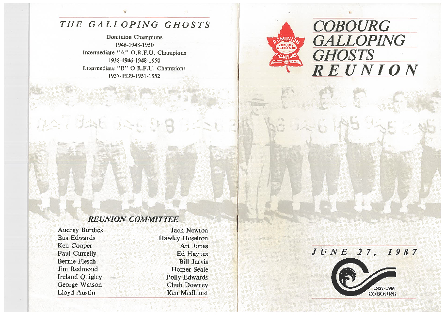 1987 Galloping Ghosts reunion program