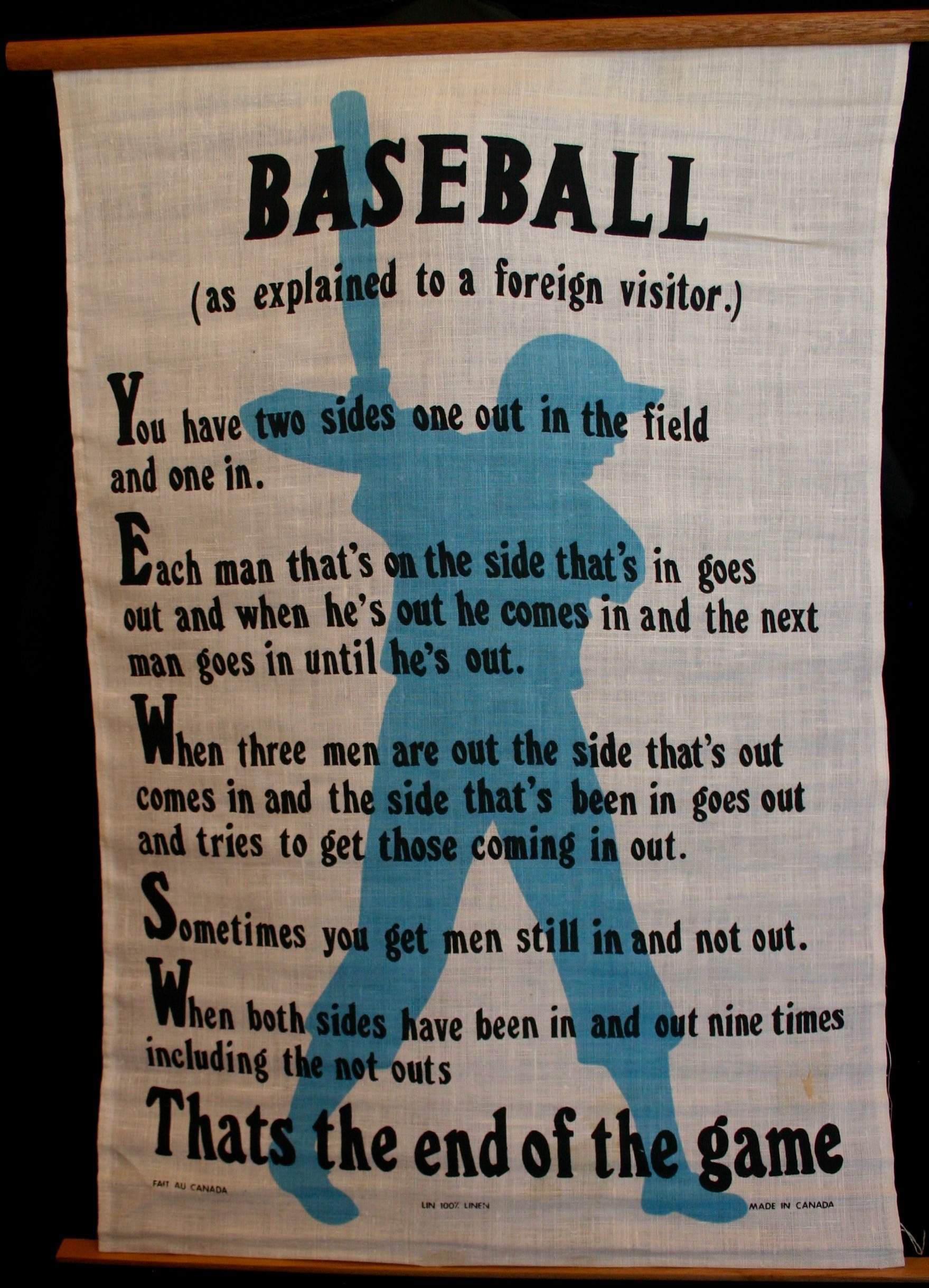 1964 humourous poster entitled "Baseball"