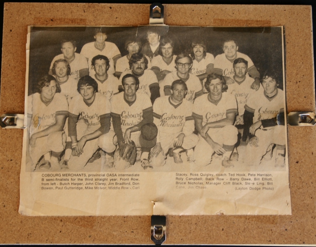 1974 Cobourg Merchants fast pitch team photo