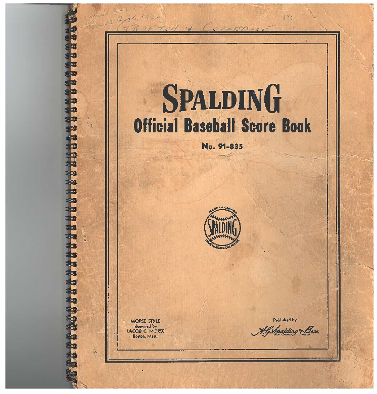 1956 Grafton Juvenile Baseball team scorebook