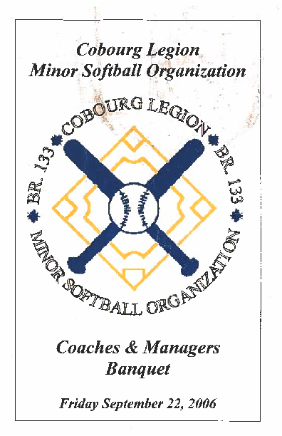 2006 Cobourg Legion banquet program