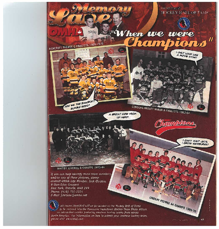 1964 CCHL Midget's photo on magazine cover