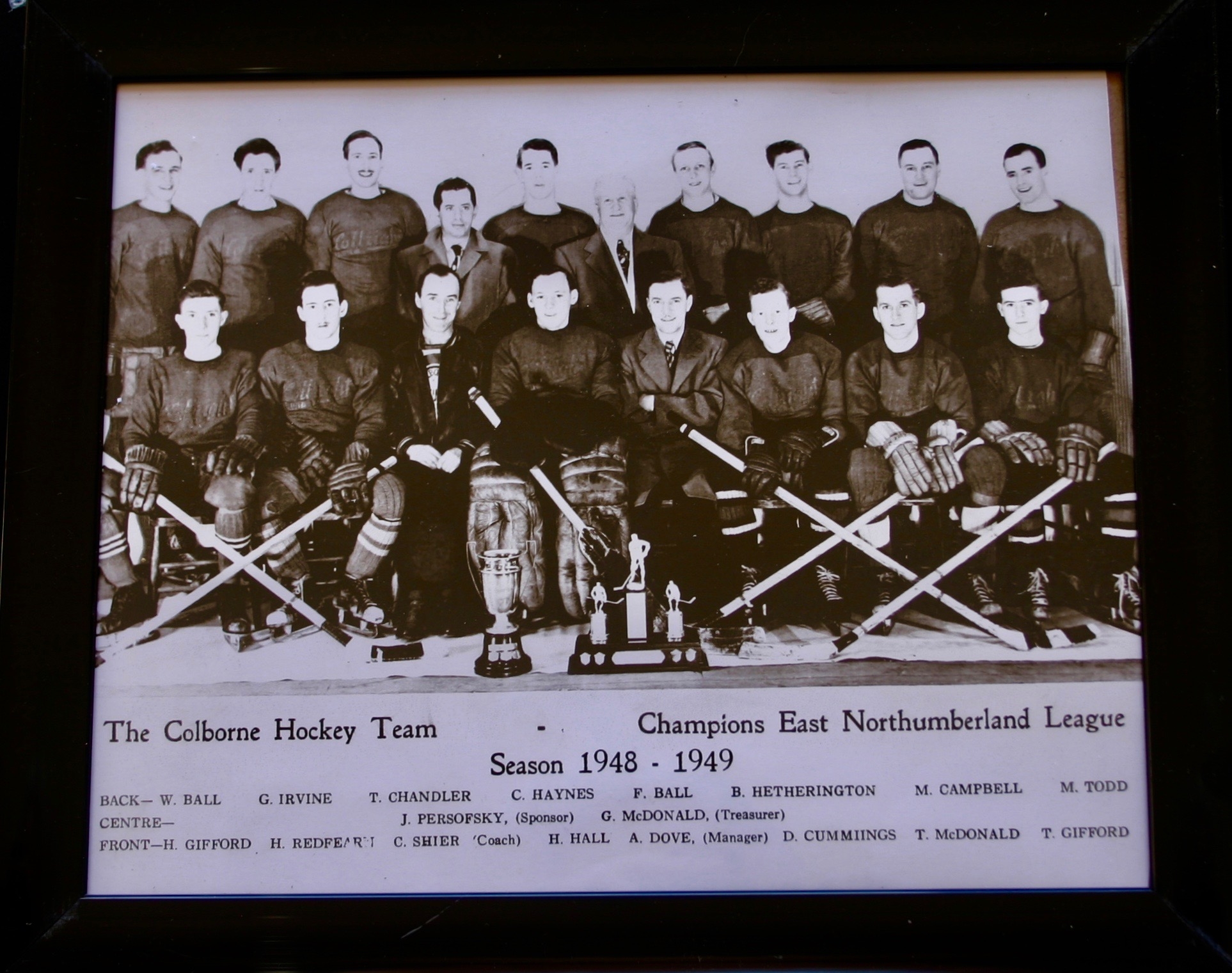 1949 photo Colborne champions ENHL