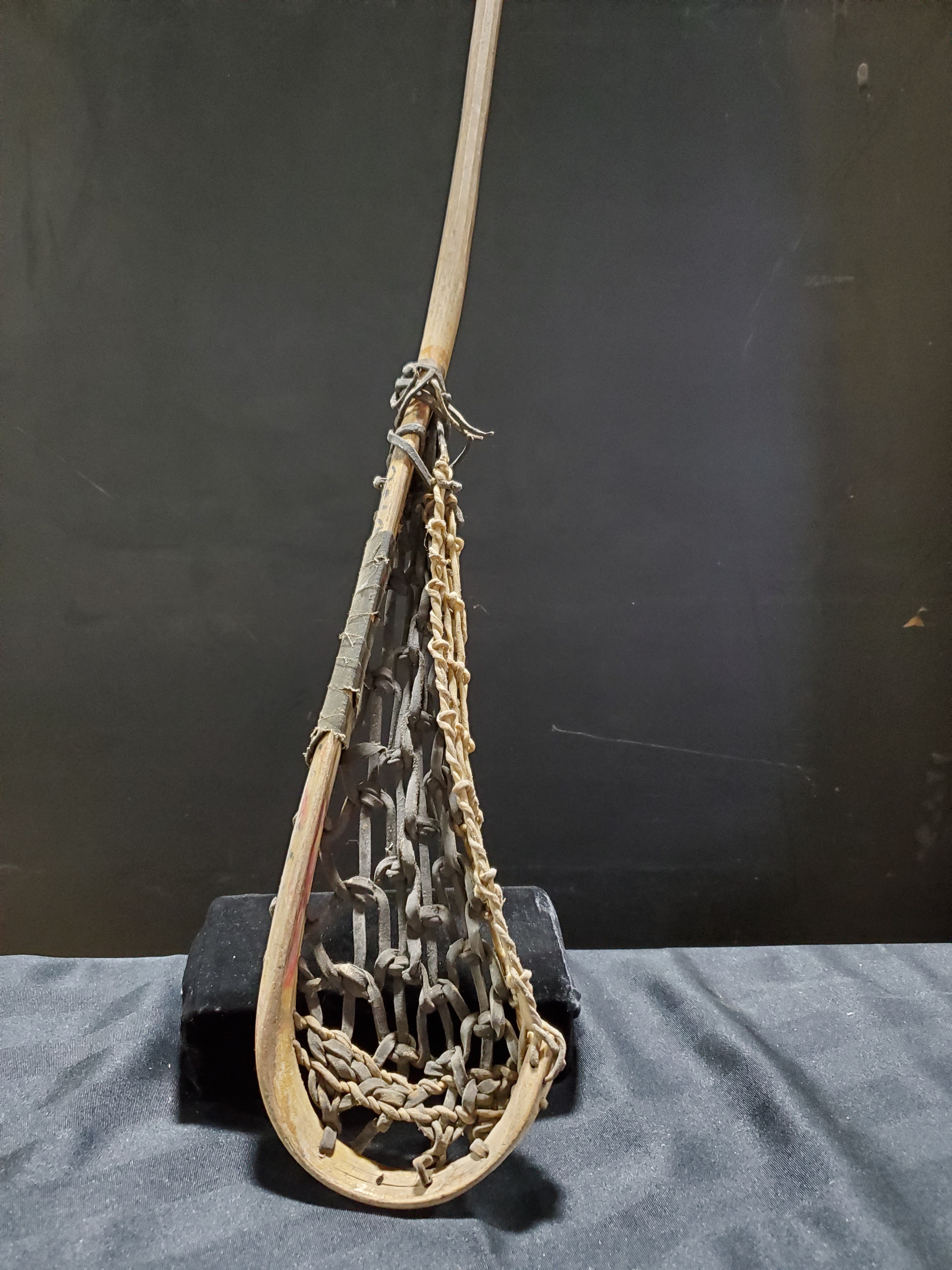 1960 wooden lacrosse stick rawhide webbed pocket