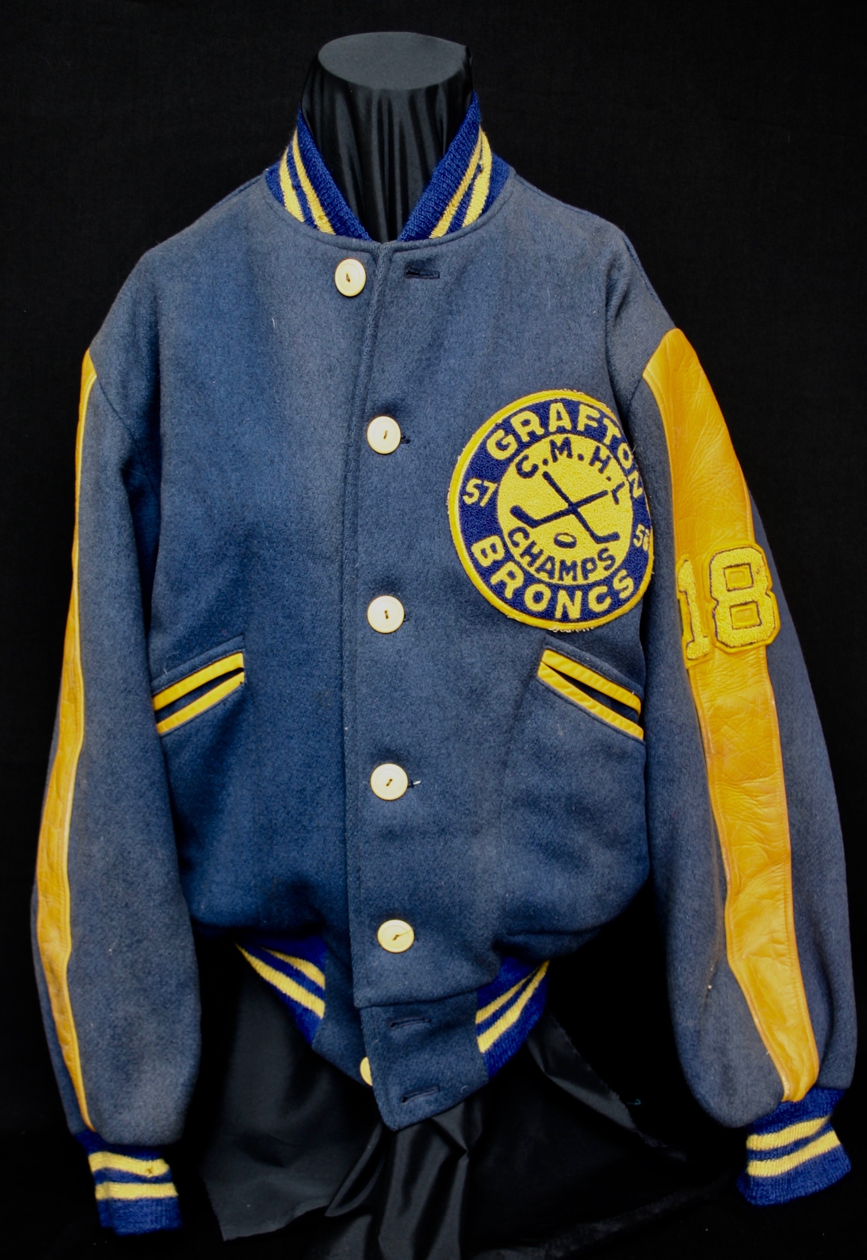 1958 Grafton Broncs jacket worn by #18 Don Ito