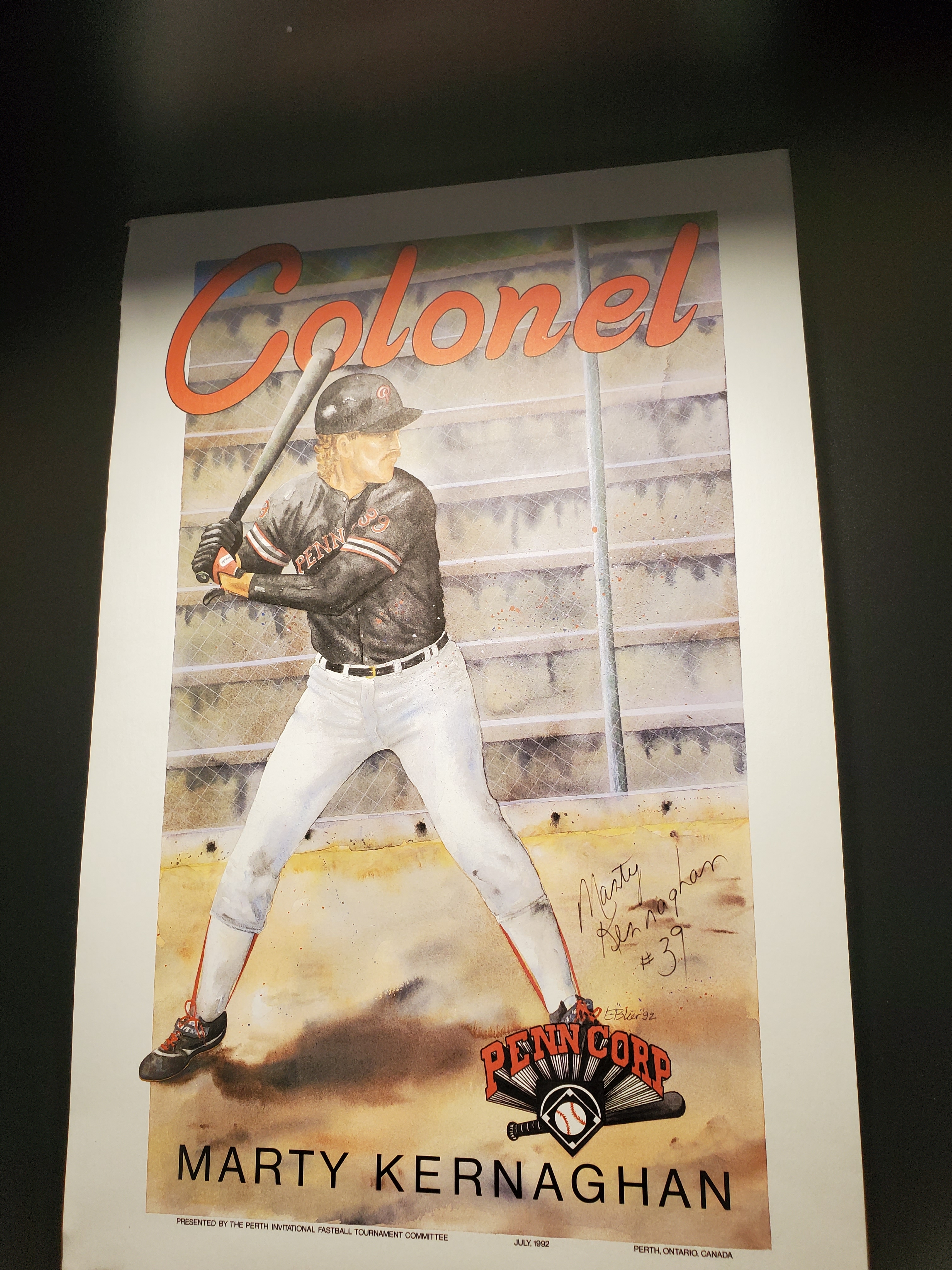 1992 watercolour poster #39 Marty Kernaghan