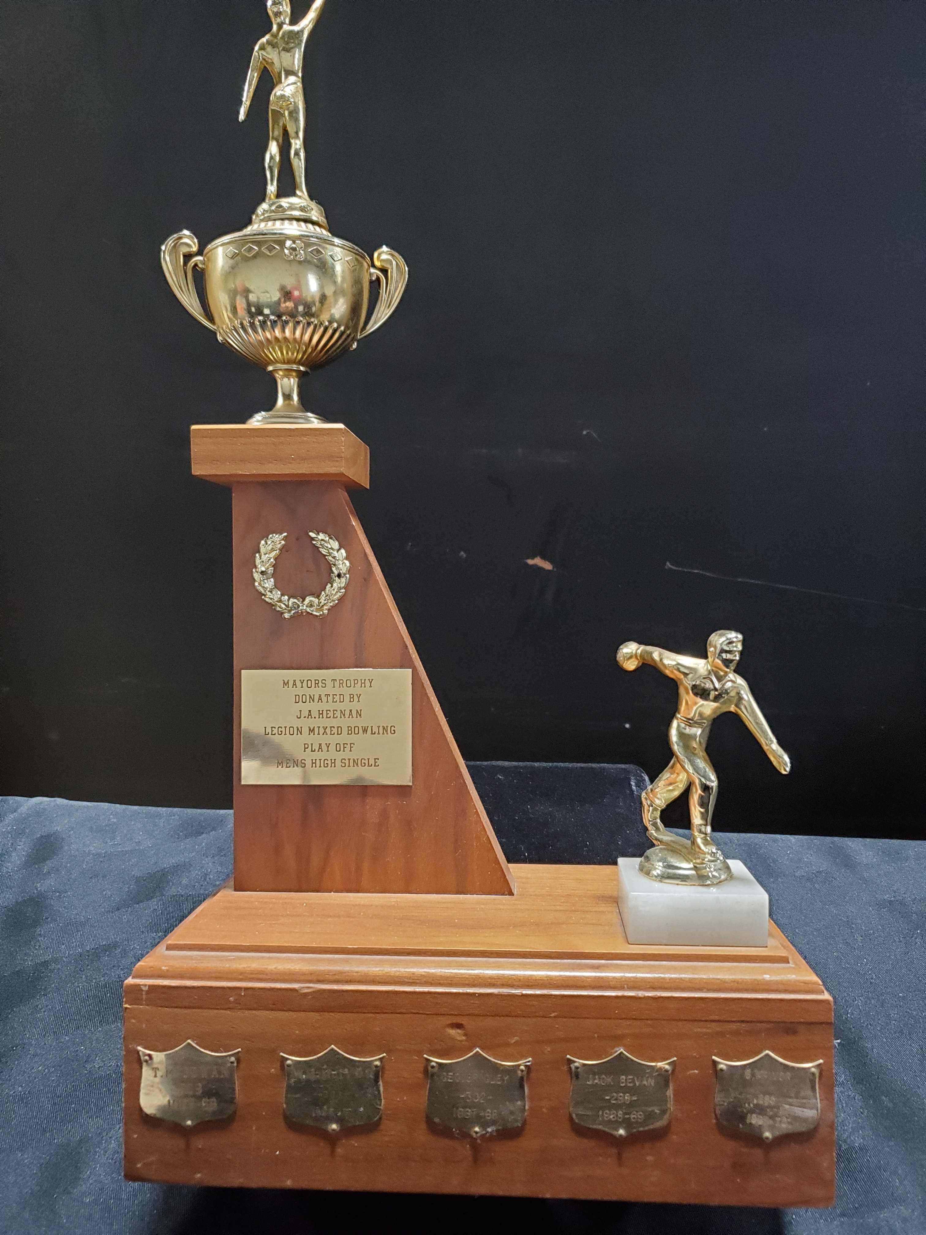 1965-1981 Cobourg Legion Mixed Bowling trophy