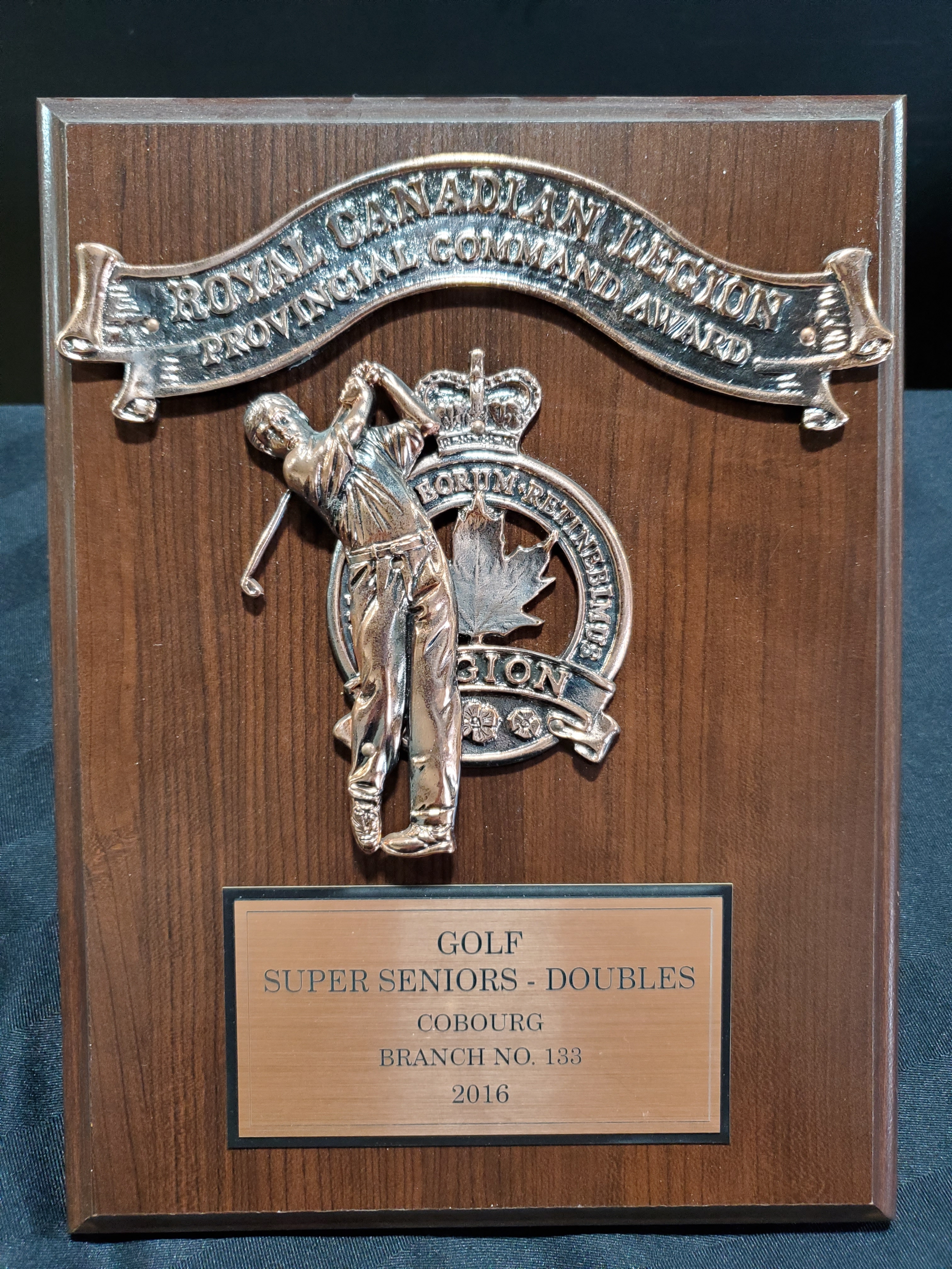 2016 Cobourg Legion Seniors Golf wall Plaque