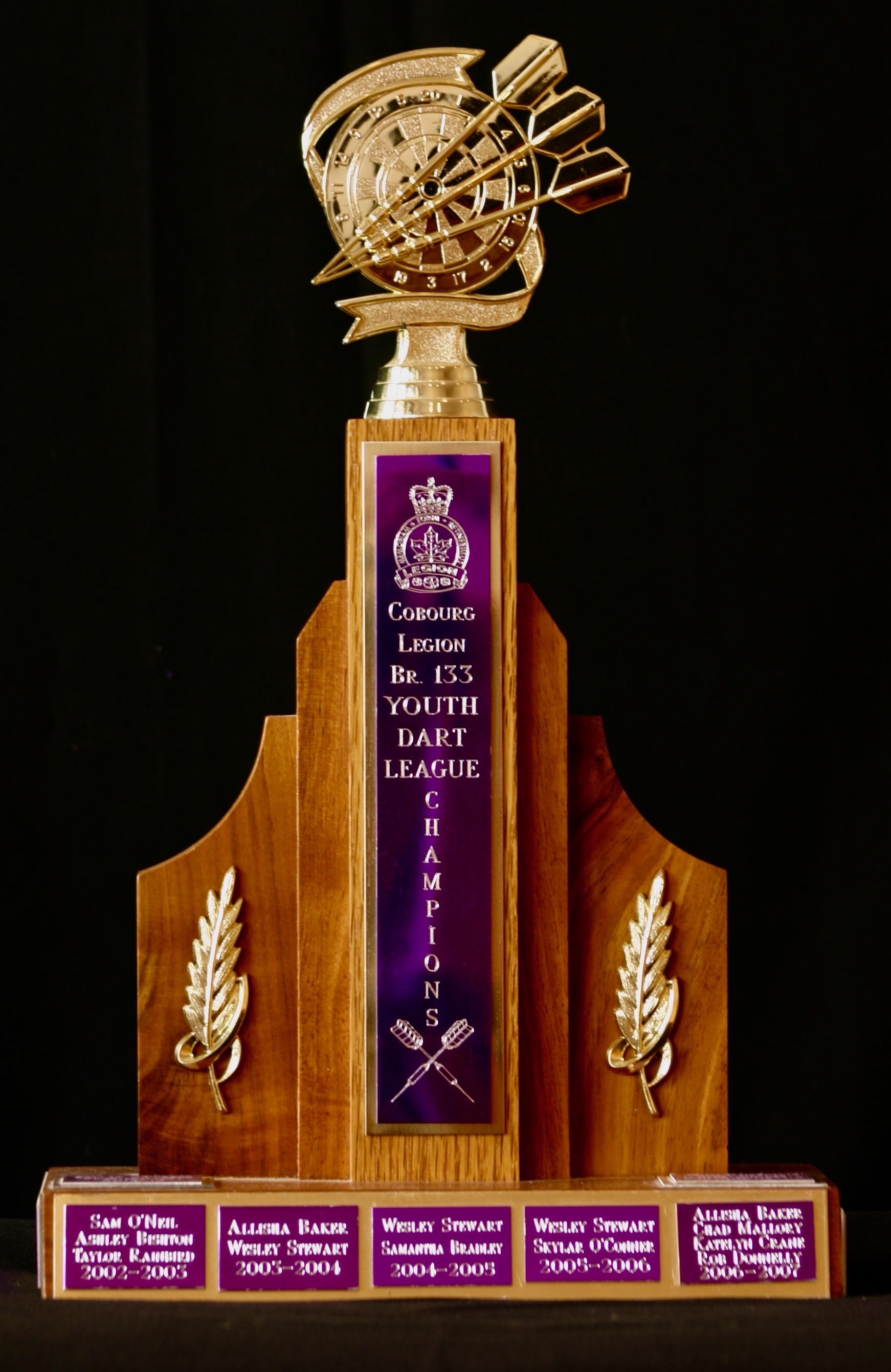 20022014 Cobourg Legion youth Darts trophy Cobourg and District