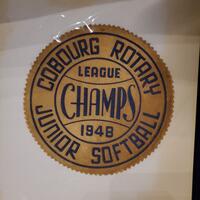 1948 Neil Cane crest Cobourg Rotary Softball Champ