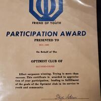 Neil Cane Optimist Participation Award