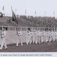 1908 Fred Simpson photo w-Canadian Olympic team entering London Olympics venue